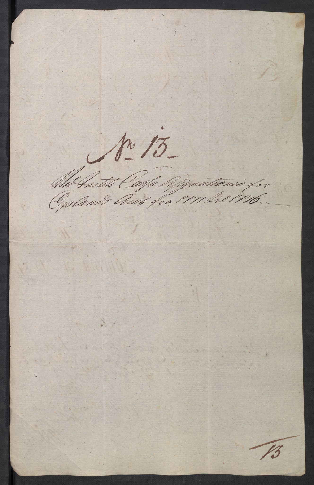 Rentekammeret inntil 1814, Reviderte regnskaper, Mindre regnskaper, RA/EA-4068/Rb/L0014: Opplands amt, 1771-1779, p. 331