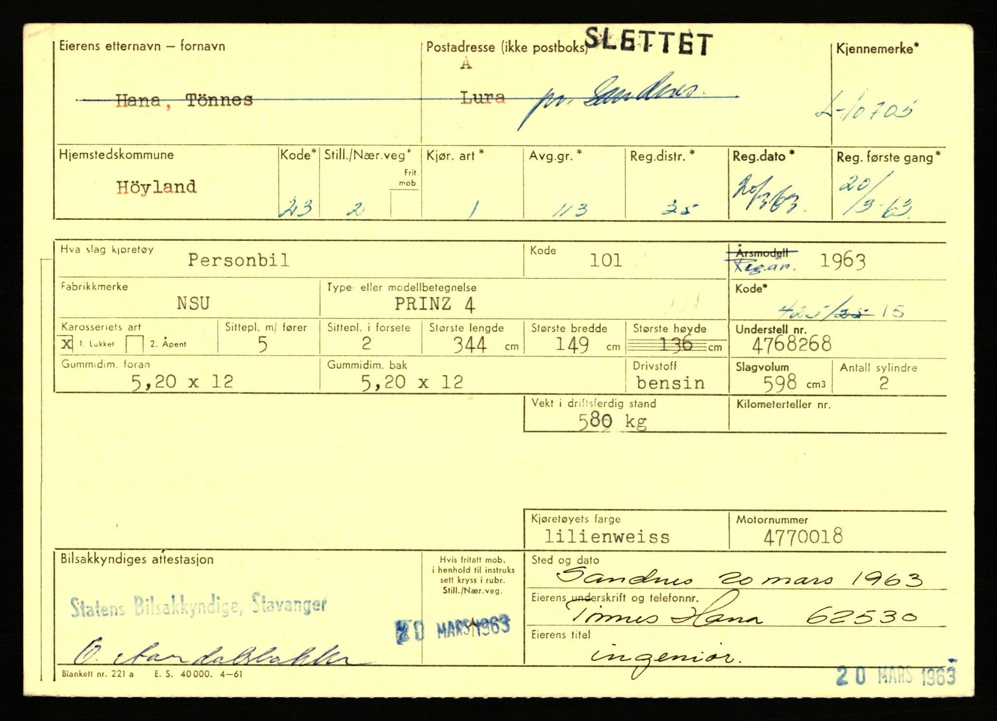 Stavanger trafikkstasjon, AV/SAST-A-101942/0/F/L0019: L-10500 - L-10999, 1930-1971, p. 829