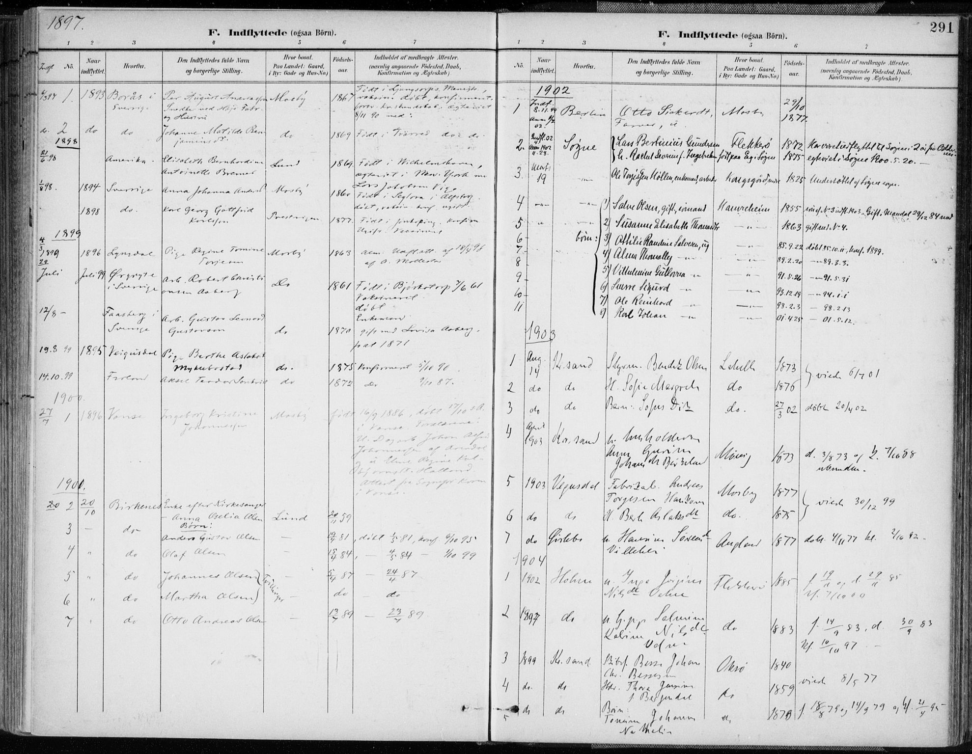 Oddernes sokneprestkontor, AV/SAK-1111-0033/F/Fa/Faa/L0010: Parish register (official) no. A 10, 1897-1911, p. 291