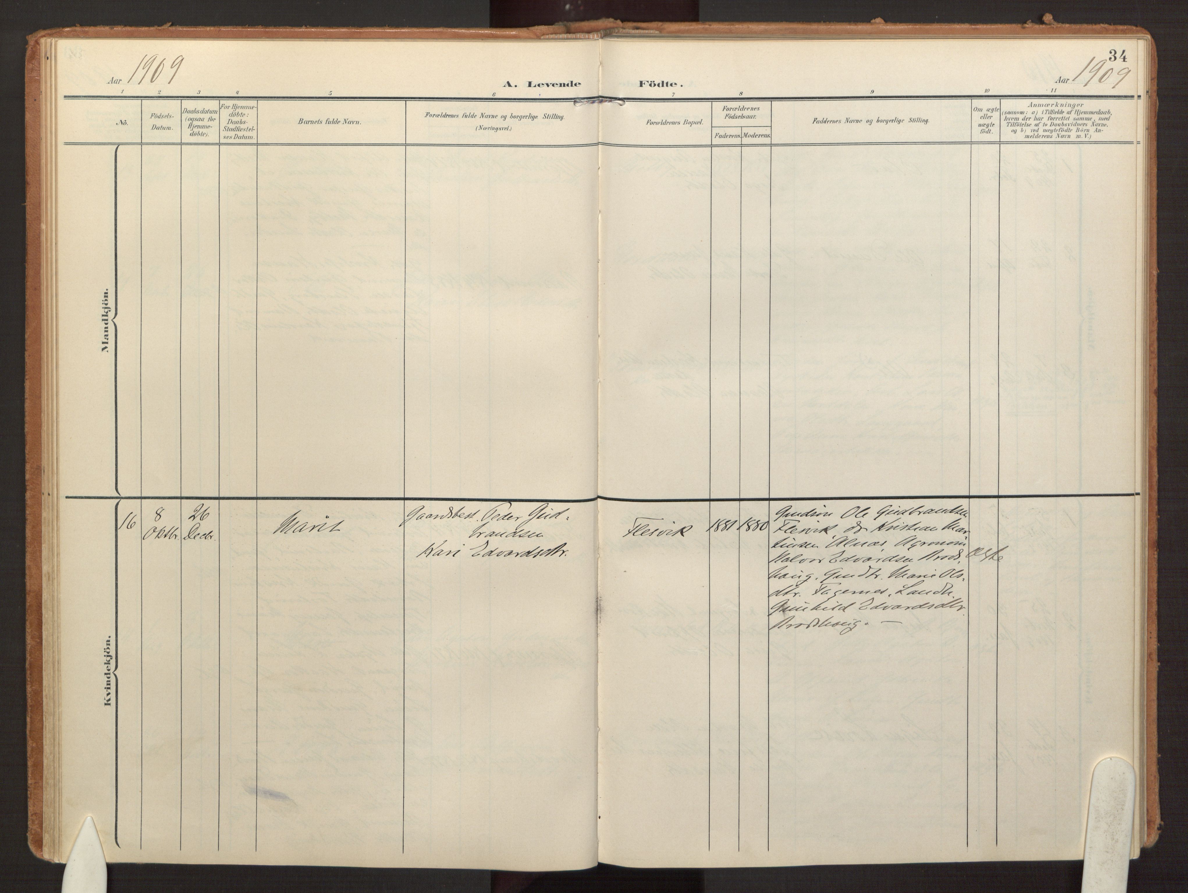 Hurdal prestekontor Kirkebøker, AV/SAO-A-10889/F/Fb/L0004: Parish register (official) no. II 4, 1902-1924, p. 34