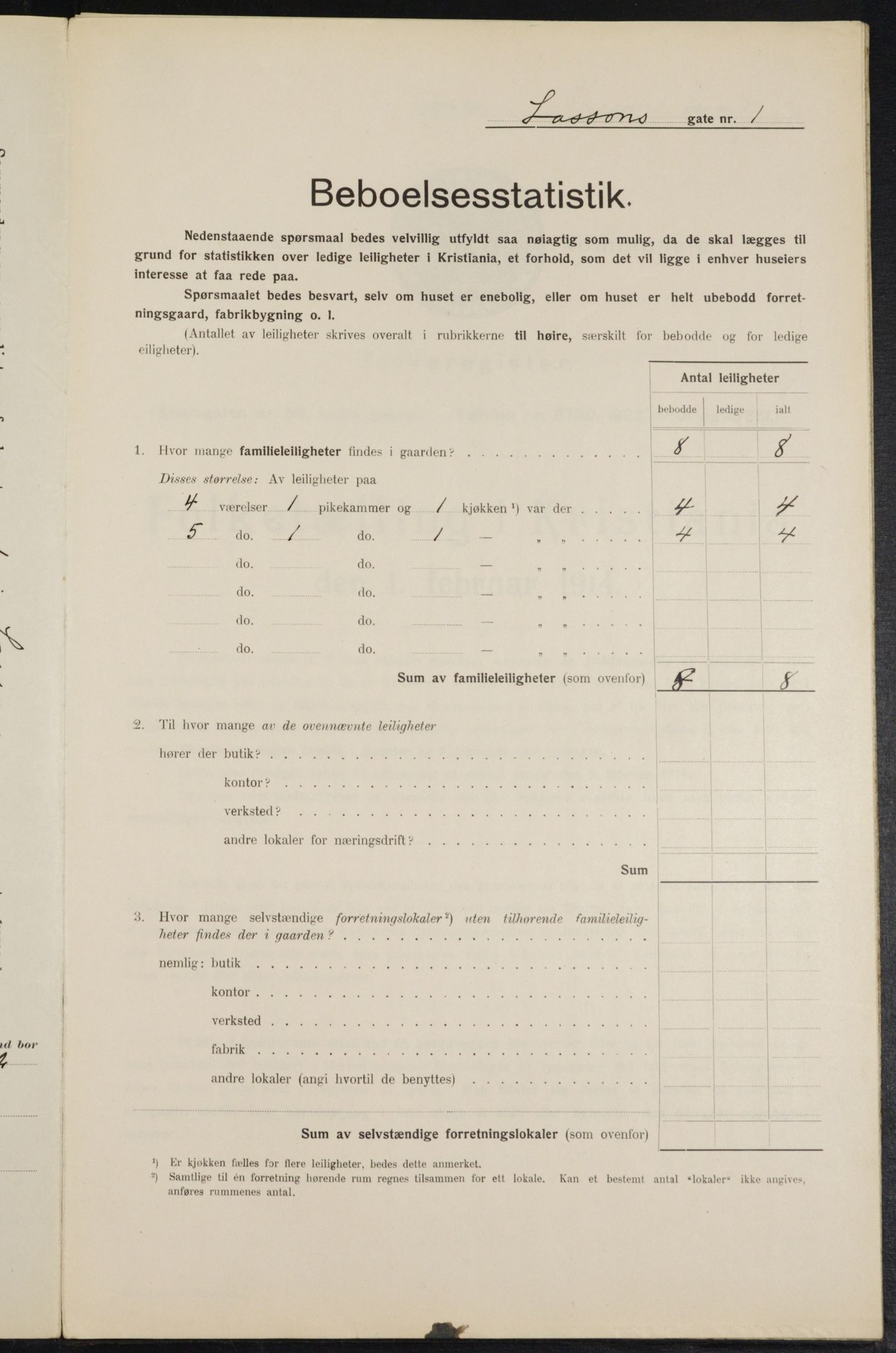 OBA, Municipal Census 1914 for Kristiania, 1914, p. 57113