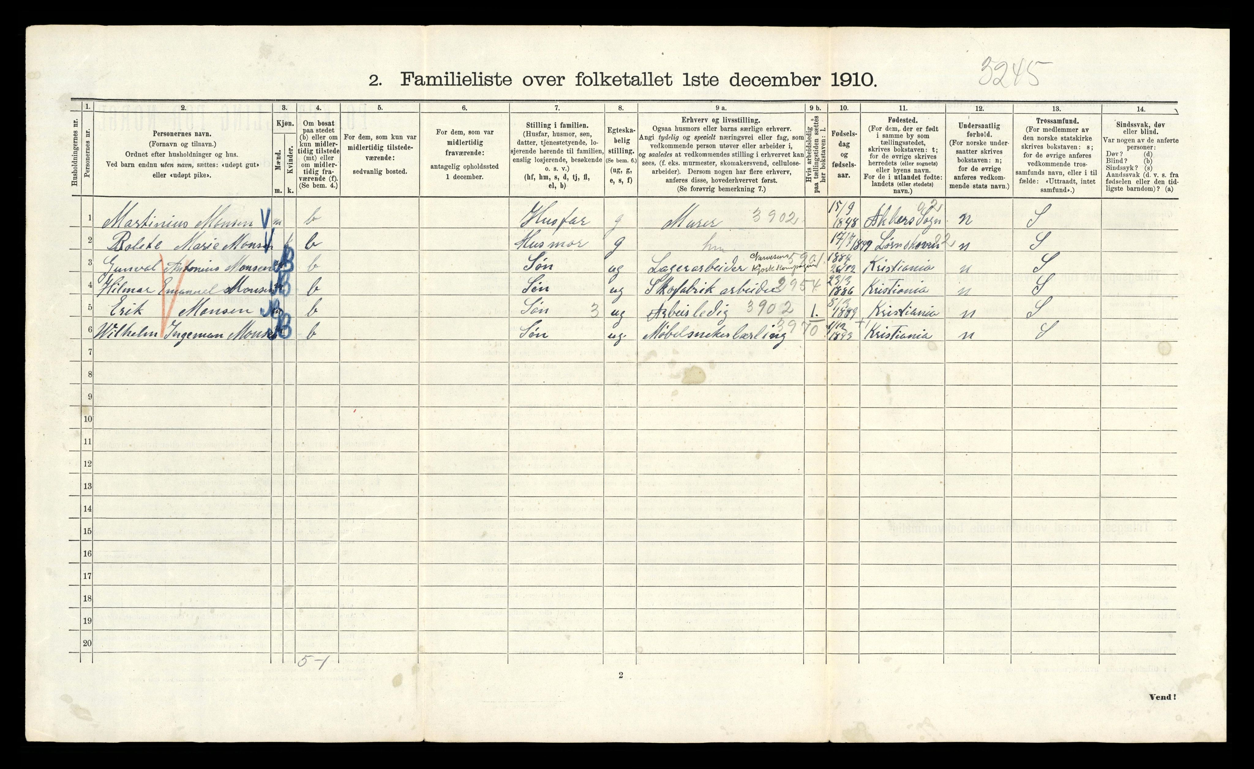 RA, 1910 census for Kristiania, 1910, p. 34164