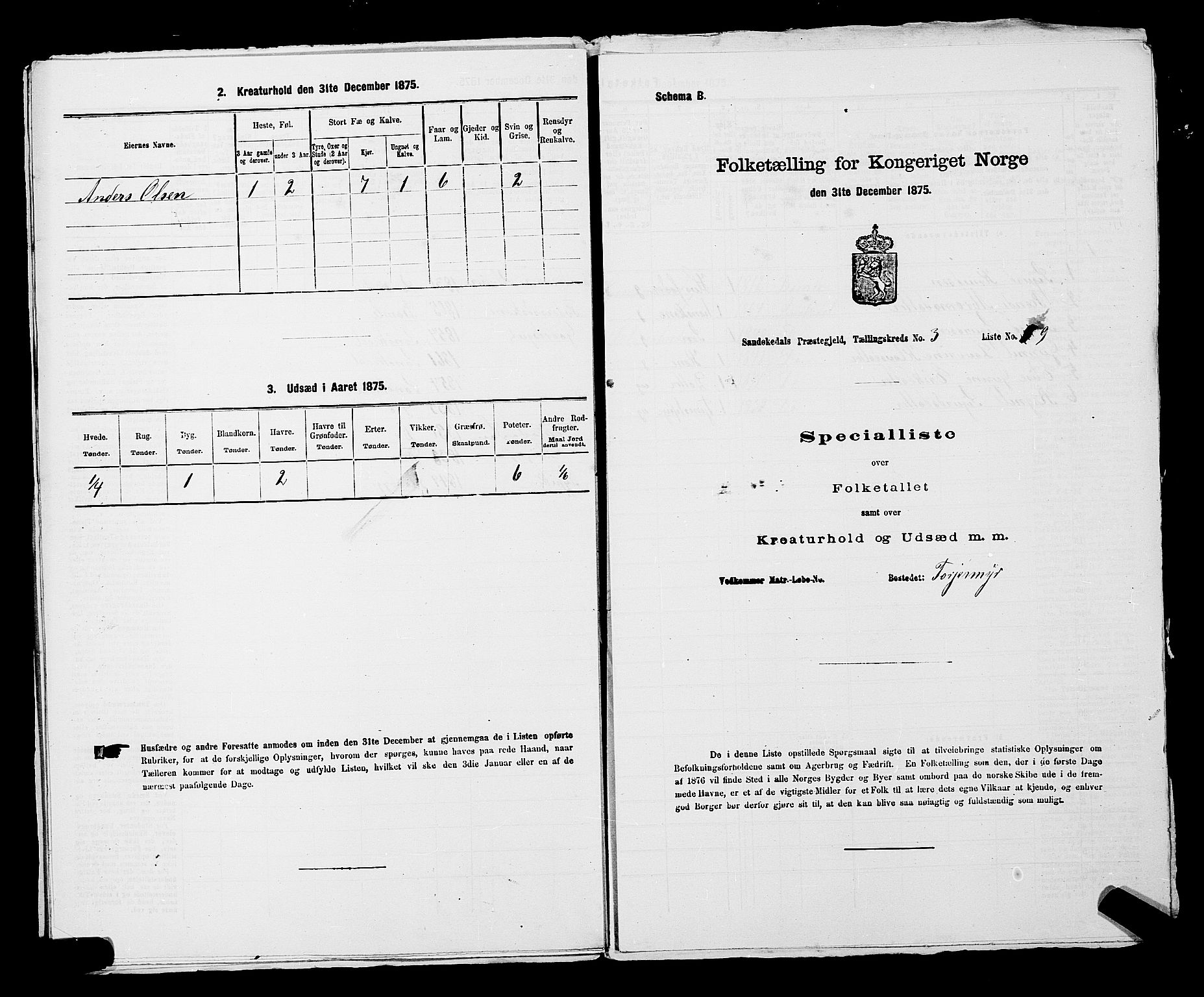 SAKO, 1875 census for 0816P Sannidal, 1875, p. 242