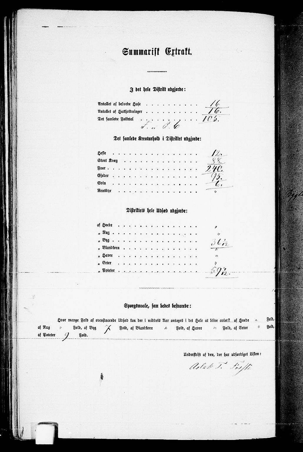 RA, 1865 census for Bygland, 1865, p. 55