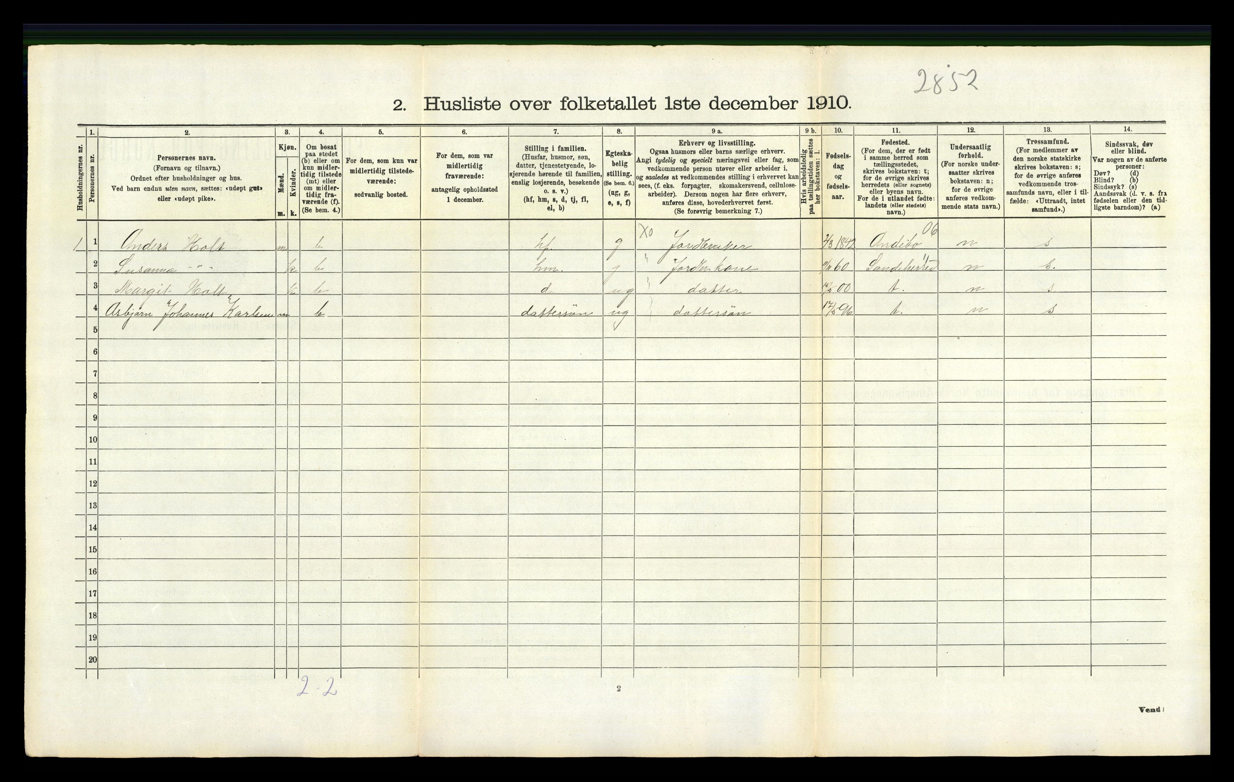 RA, 1910 census for Hedrum, 1910, p. 1035