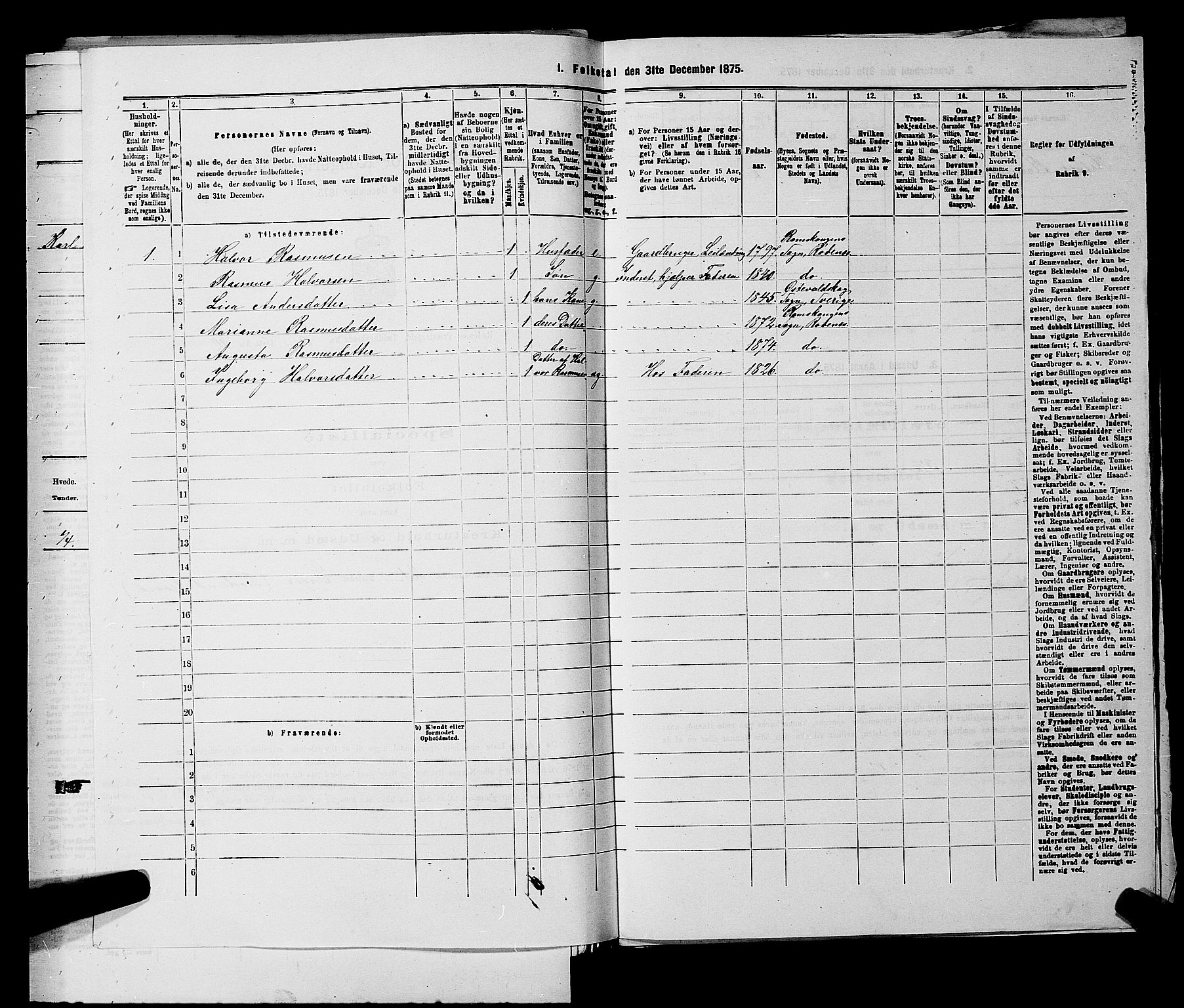 RA, 1875 census for 0120P Rødenes, 1875, p. 791