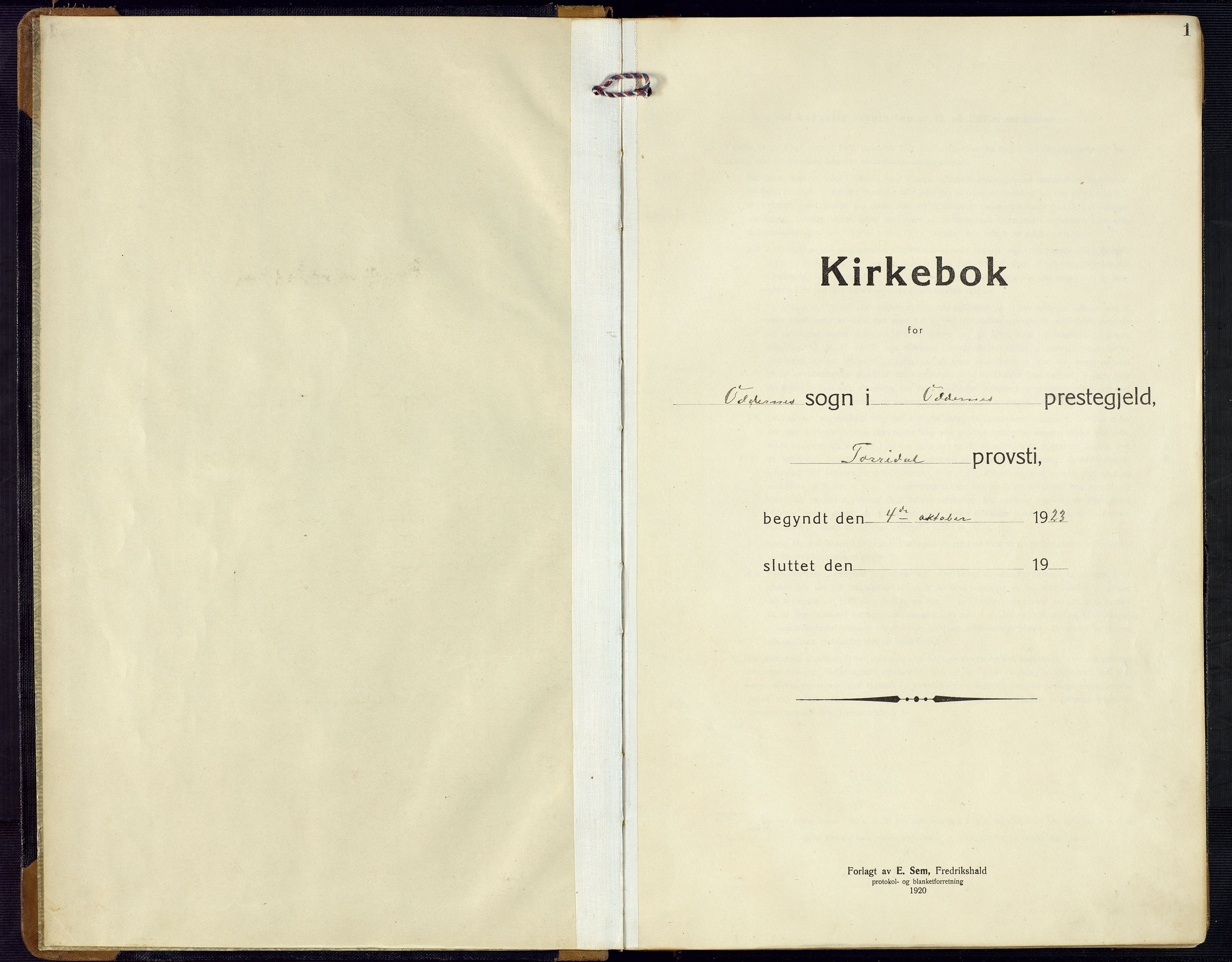 Oddernes sokneprestkontor, SAK/1111-0033/F/Fb/Fba/L0011: Parish register (copy) no. B 11, 1923-1969