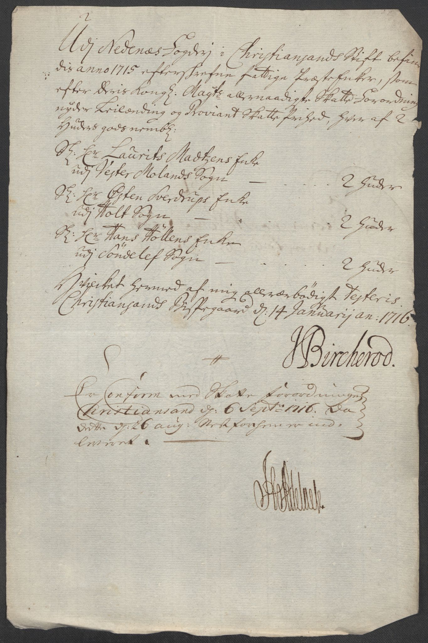 Rentekammeret inntil 1814, Reviderte regnskaper, Fogderegnskap, AV/RA-EA-4092/R39/L2323: Fogderegnskap Nedenes, 1715, p. 277