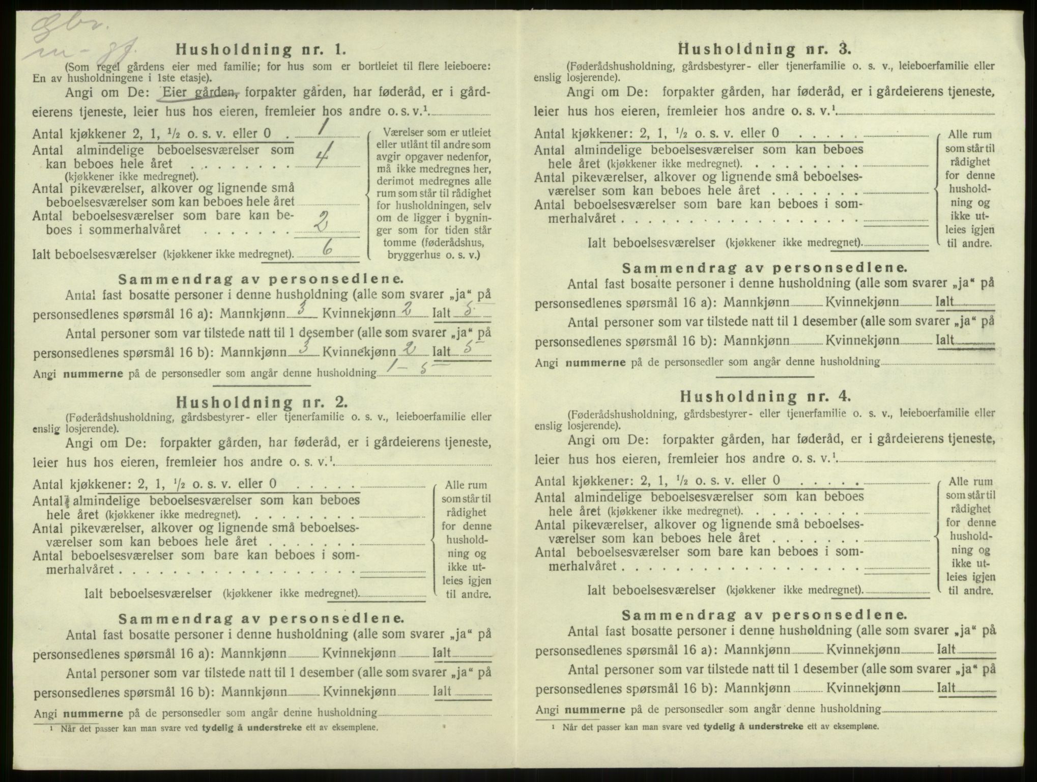 SAB, 1920 census for Kinn, 1920, p. 1603