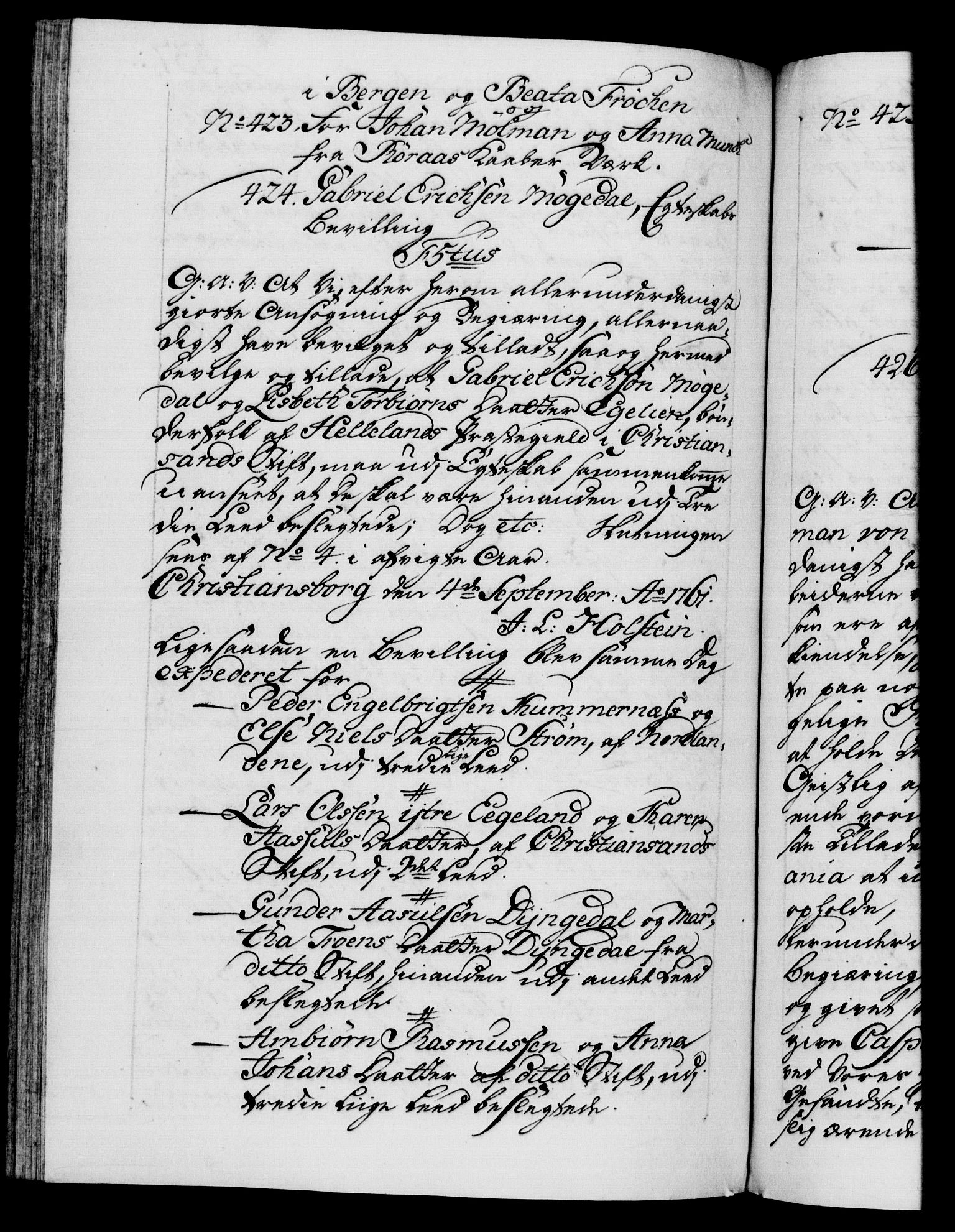 Danske Kanselli 1572-1799, AV/RA-EA-3023/F/Fc/Fca/Fcaa/L0041: Norske registre, 1760-1762, p. 537b