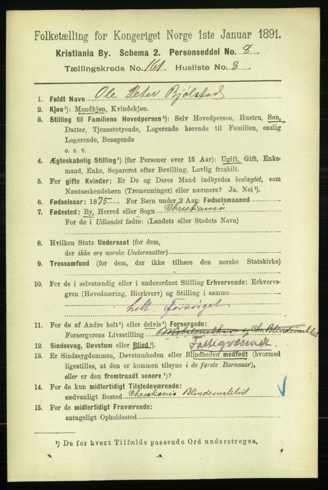 RA, 1891 census for 0301 Kristiania, 1891, p. 91761