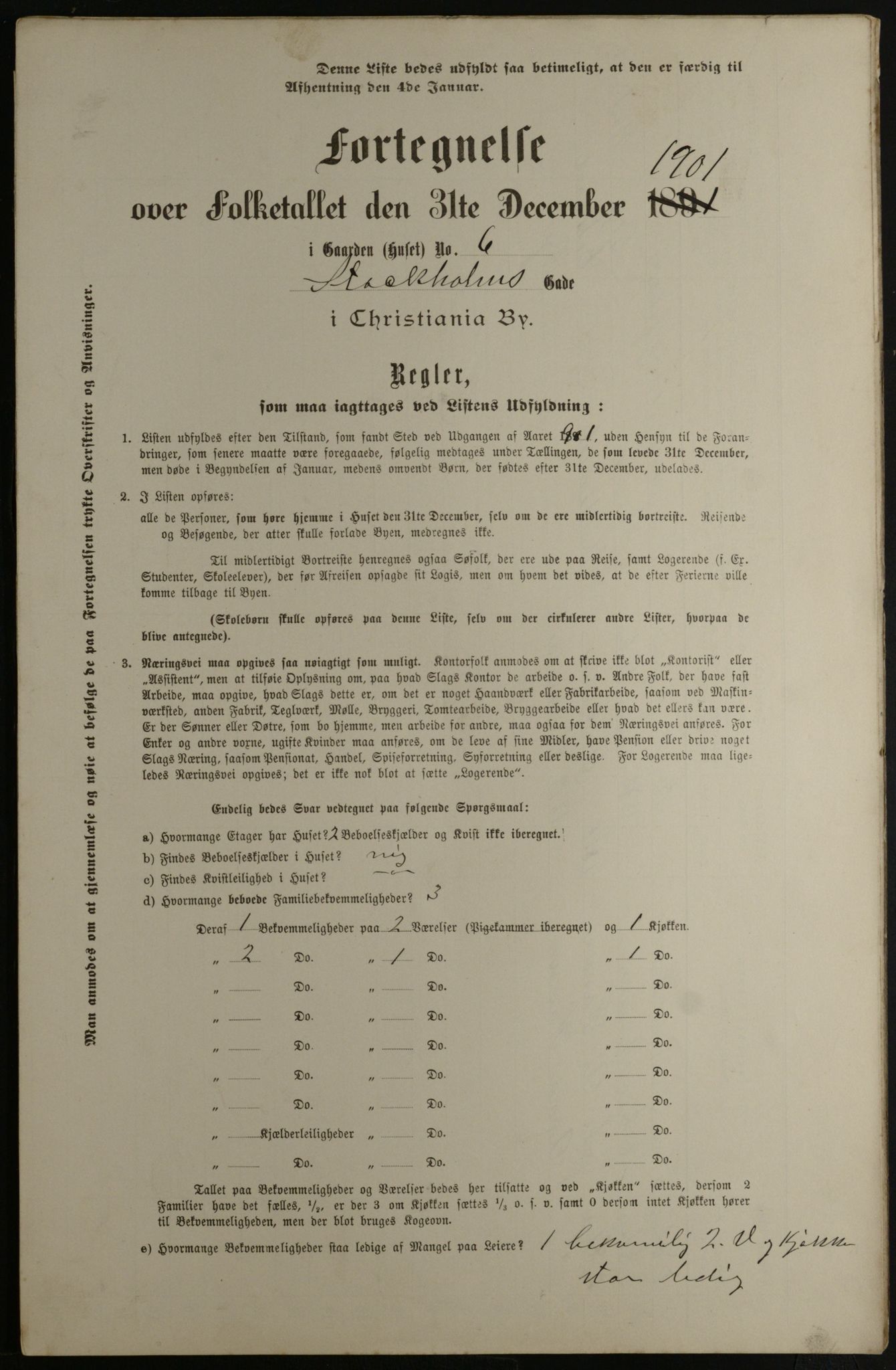 OBA, Municipal Census 1901 for Kristiania, 1901, p. 15686