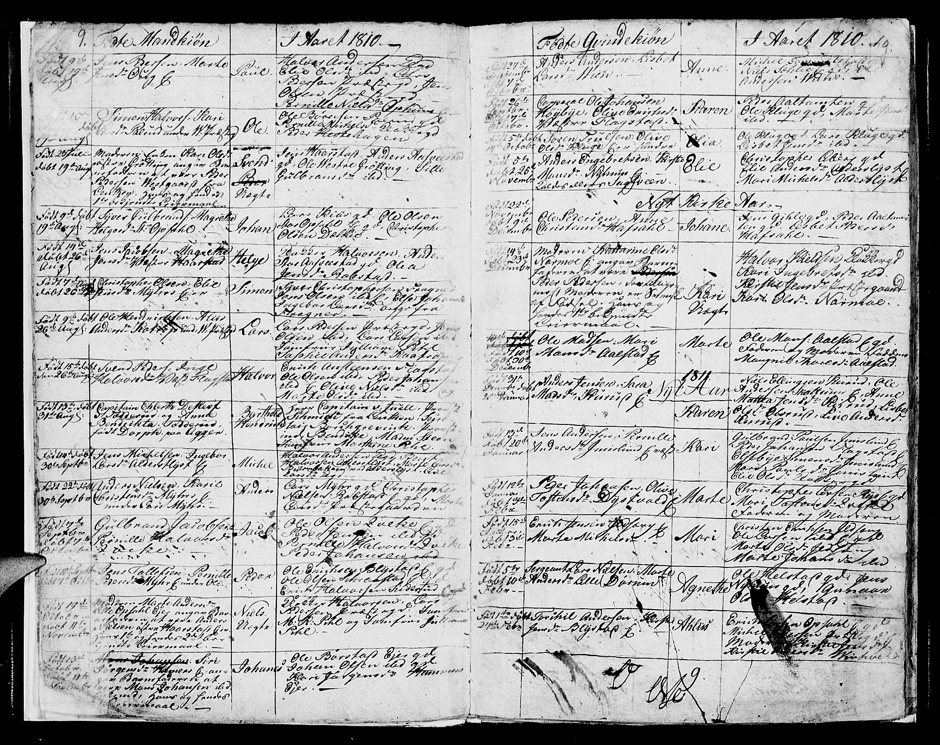 Vang prestekontor, Hedmark, SAH/PREST-008/H/Ha/Hab/L0003: Parish register (copy) no. 3, 1808-1819, p. 9-10