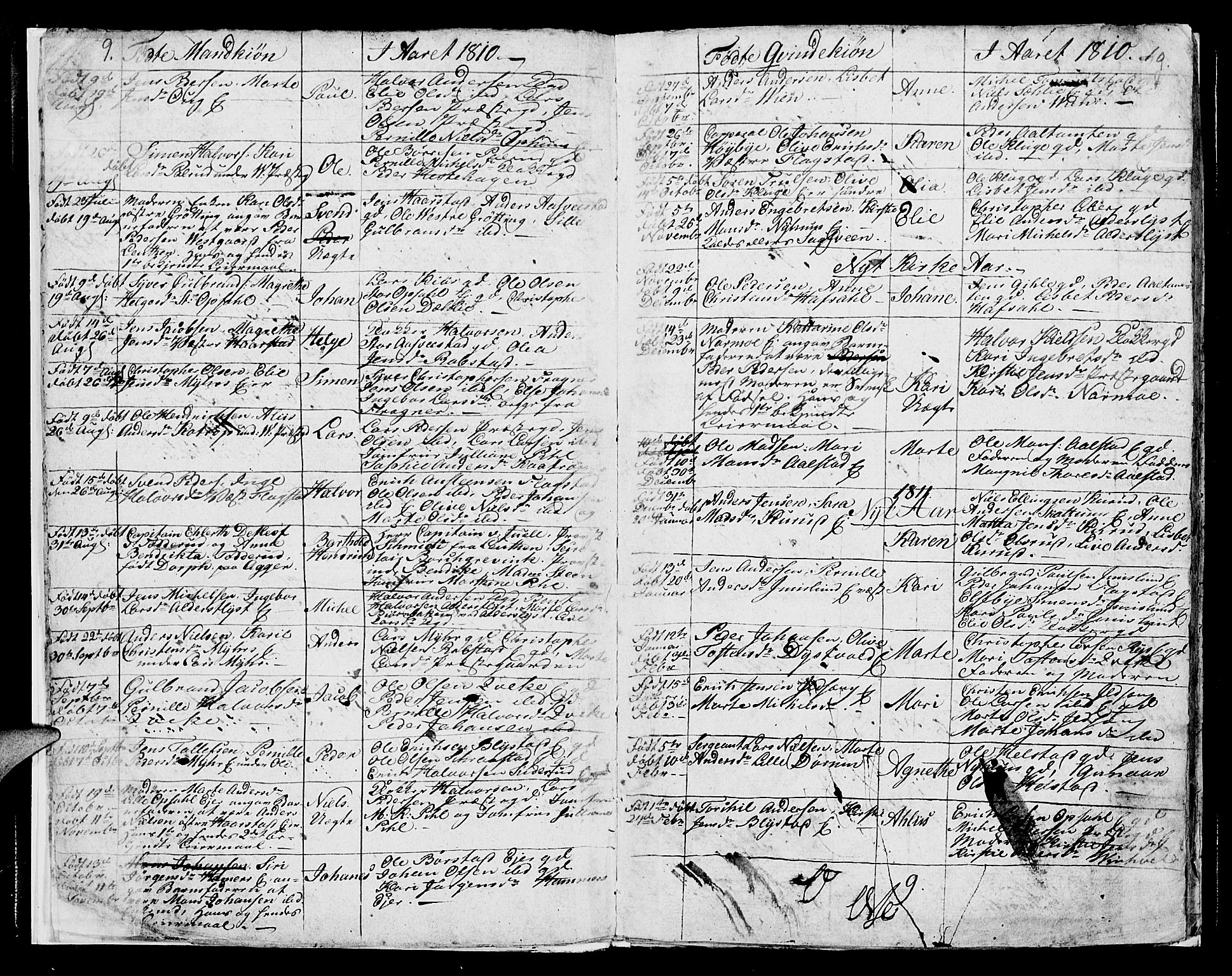 Vang prestekontor, Hedmark, AV/SAH-PREST-008/H/Ha/Hab/L0003: Parish register (copy) no. 3, 1808-1819, p. 9-10