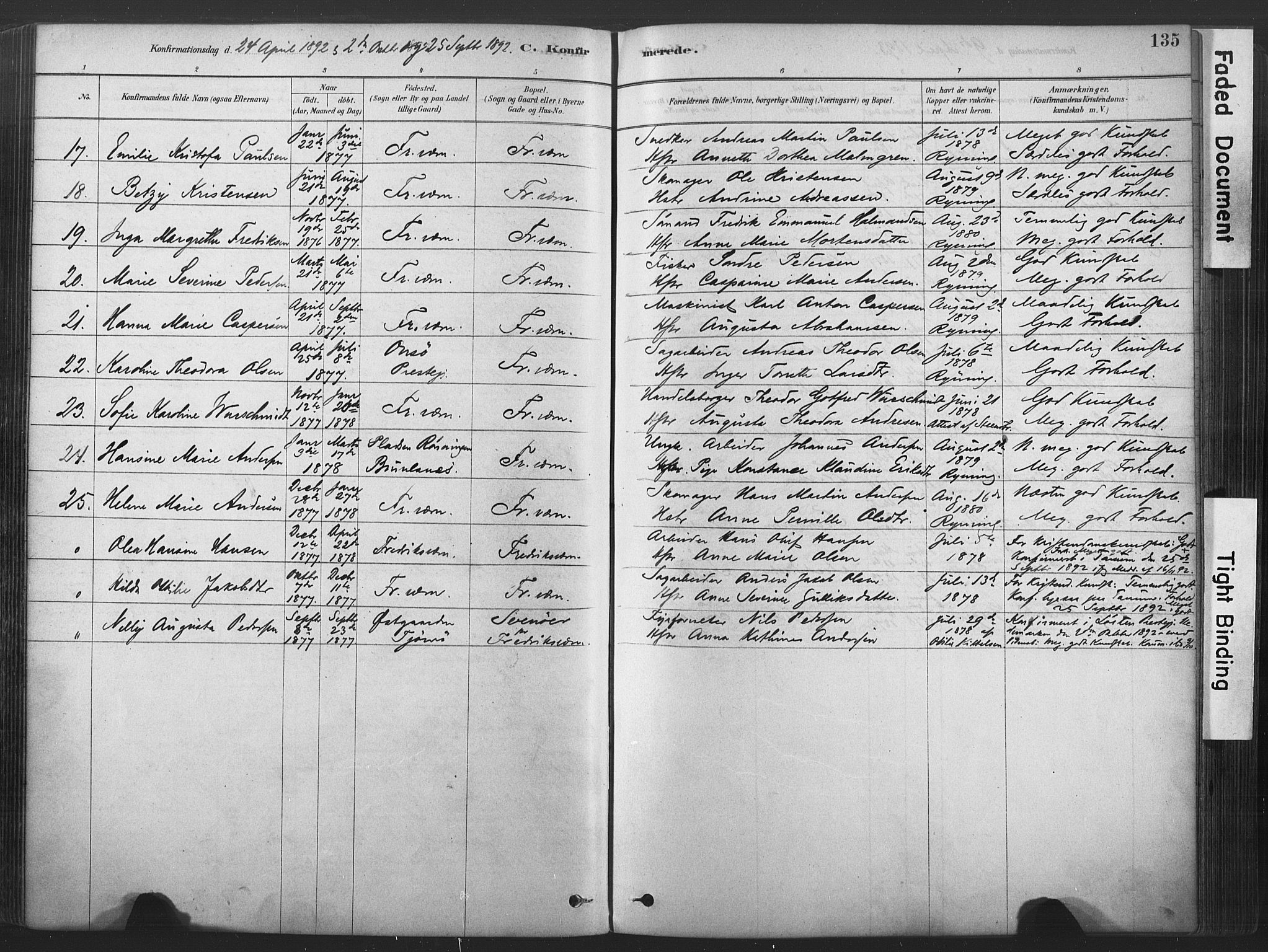 Stavern kirkebøker, AV/SAKO-A-318/F/Fa/L0008: Parish register (official) no. 8, 1878-1905, p. 135