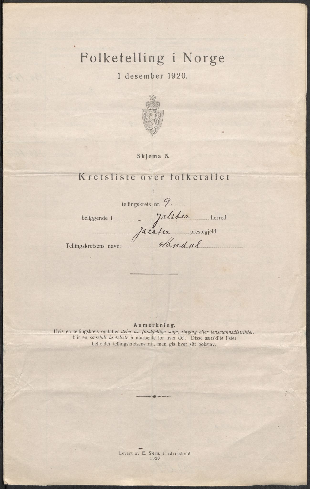 SAB, 1920 census for Jølster, 1920, p. 33