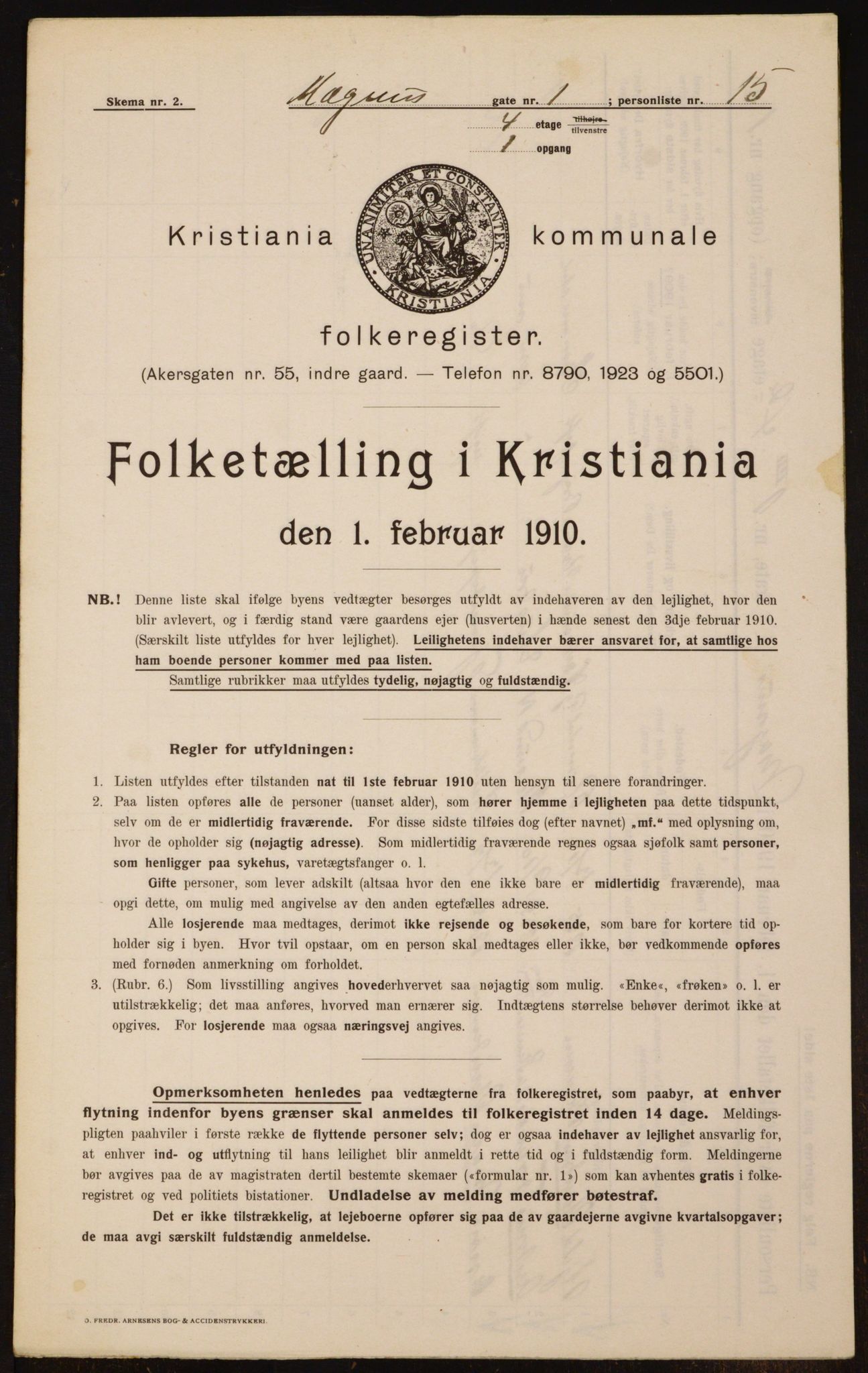 OBA, Municipal Census 1910 for Kristiania, 1910, p. 57217