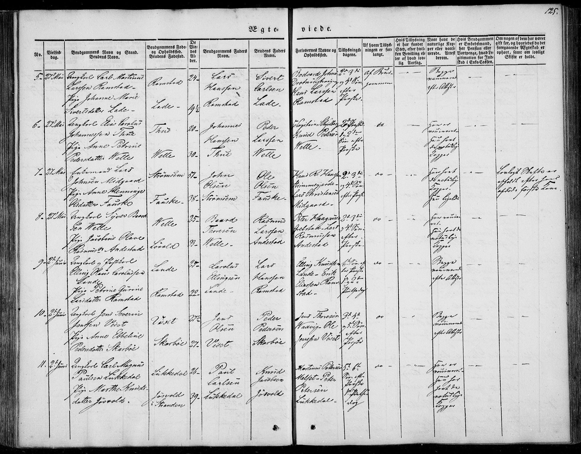 Ministerialprotokoller, klokkerbøker og fødselsregistre - Møre og Romsdal, AV/SAT-A-1454/522/L0312: Parish register (official) no. 522A07, 1843-1851, p. 125