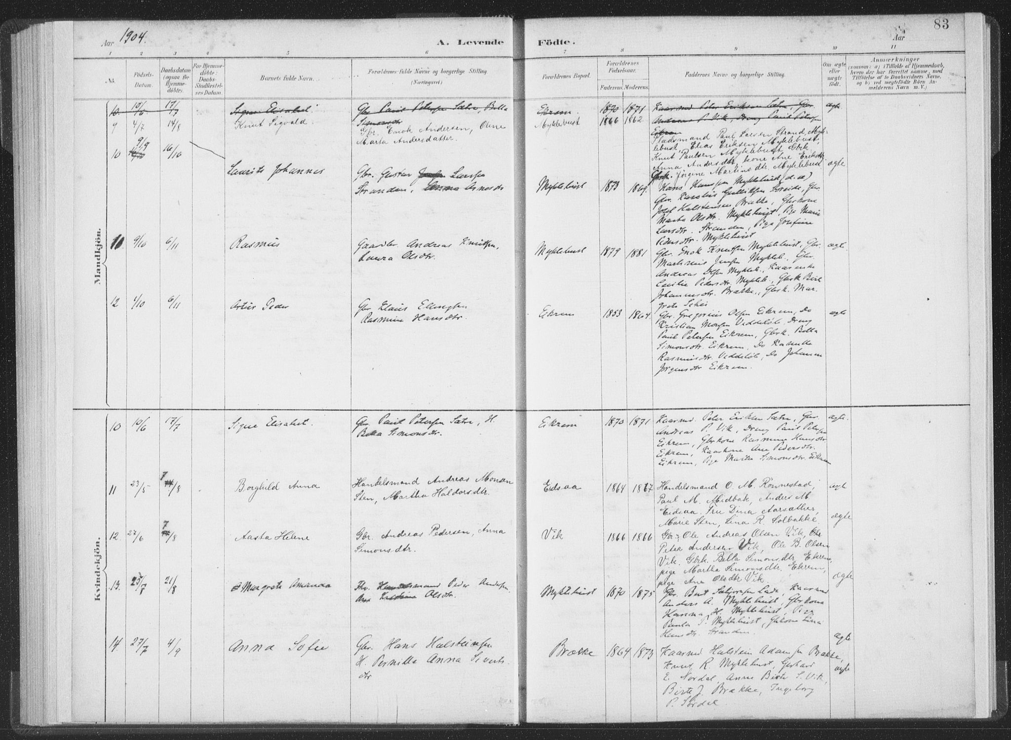 Ministerialprotokoller, klokkerbøker og fødselsregistre - Møre og Romsdal, AV/SAT-A-1454/502/L0025: Parish register (official) no. 502A03, 1885-1909, p. 83