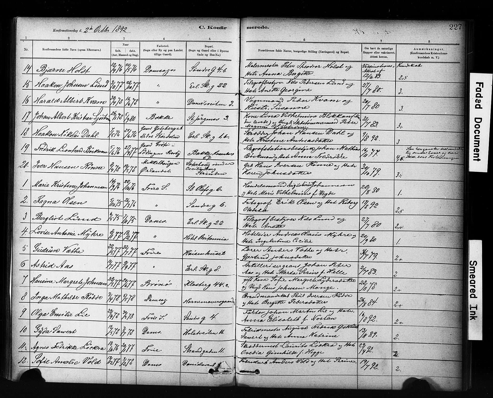 Ministerialprotokoller, klokkerbøker og fødselsregistre - Sør-Trøndelag, SAT/A-1456/601/L0071: Curate's parish register no. 601B04, 1882-1931, p. 227