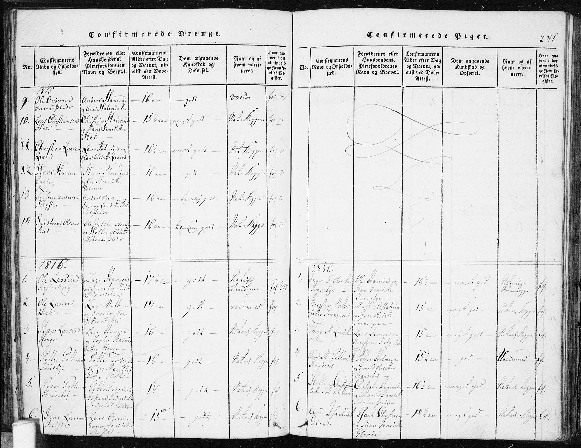 Spydeberg prestekontor Kirkebøker, AV/SAO-A-10924/F/Fa/L0004: Parish register (official) no. I 4, 1814-1841, p. 246