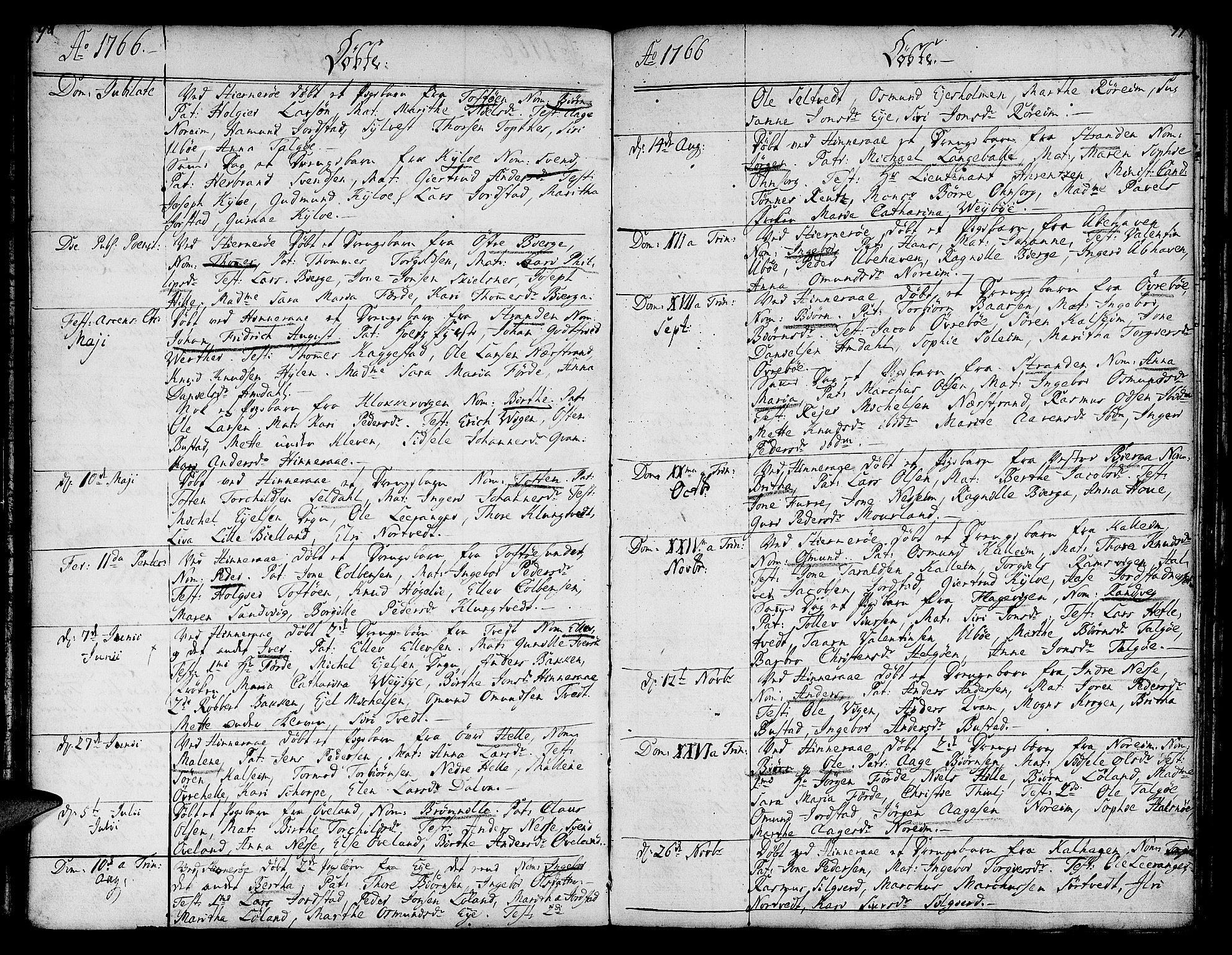 Nedstrand sokneprestkontor, SAST/A-101841/01/IV: Parish register (official) no. A 3, 1764-1779, p. 98-99