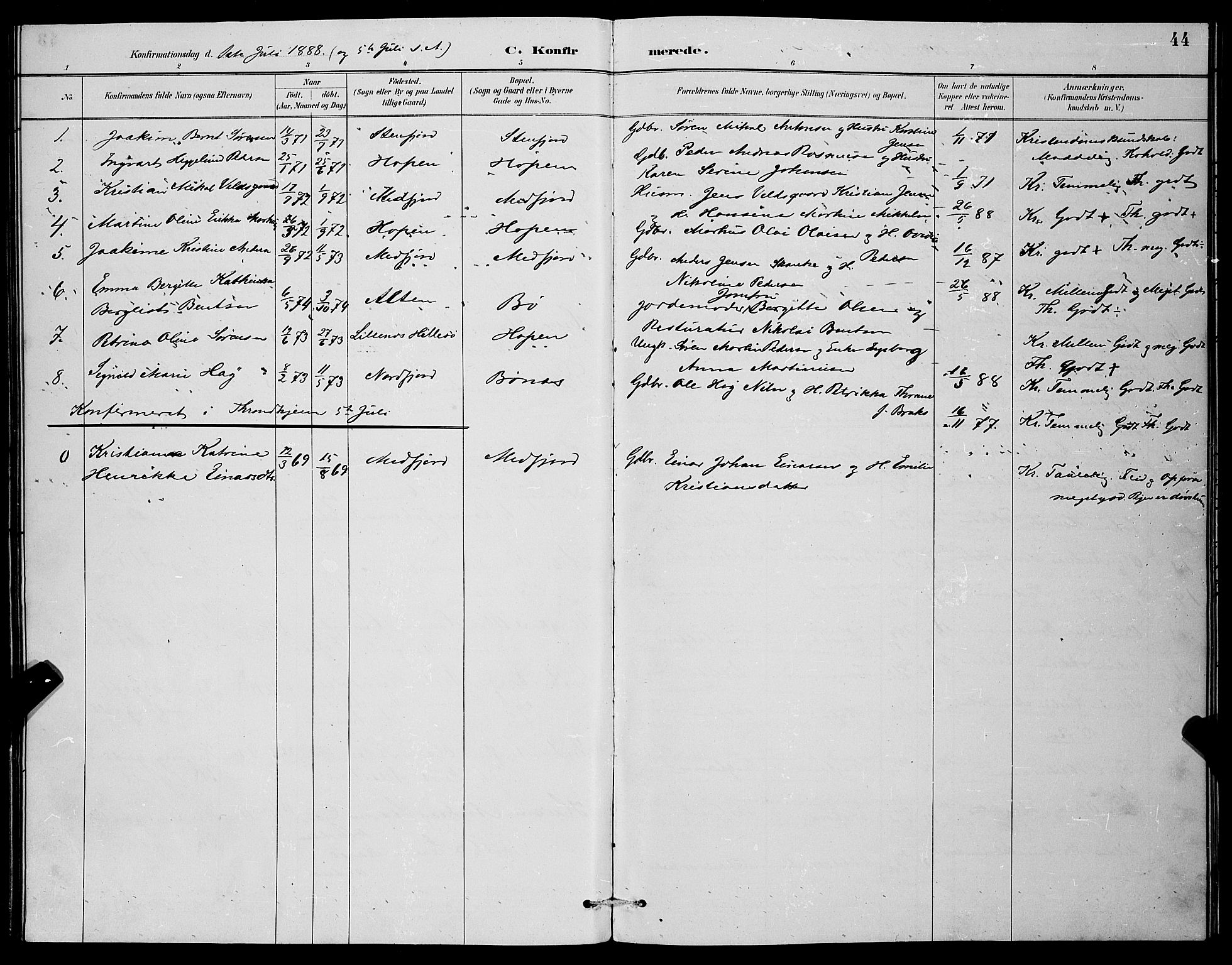 Berg sokneprestkontor, SATØ/S-1318/G/Ga/Gab/L0004klokker: Parish register (copy) no. 4, 1887-1897, p. 44
