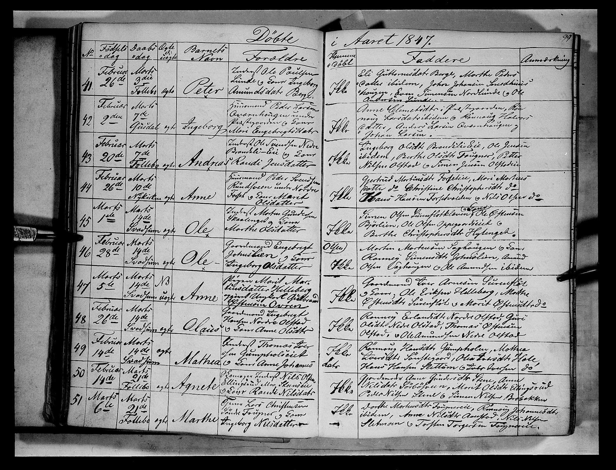 Gausdal prestekontor, SAH/PREST-090/H/Ha/Haa/L0007: Parish register (official) no. 7, 1840-1850, p. 99