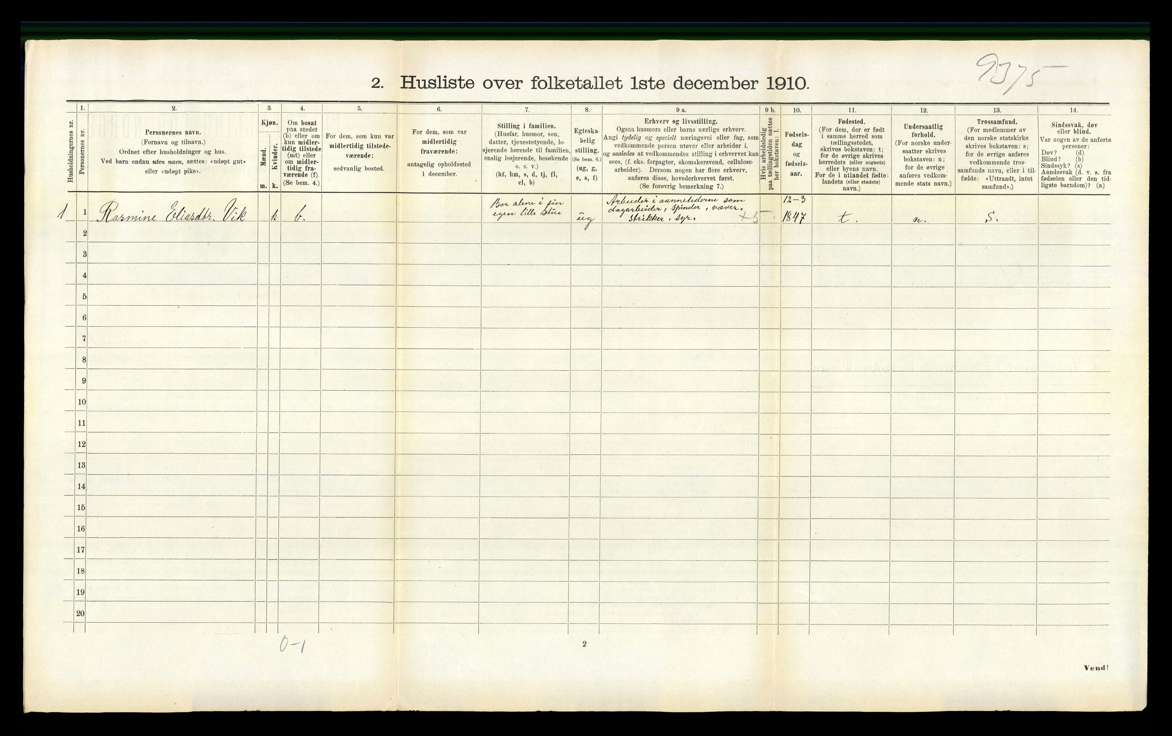 RA, 1910 census for Vanylven, 1910, p. 954