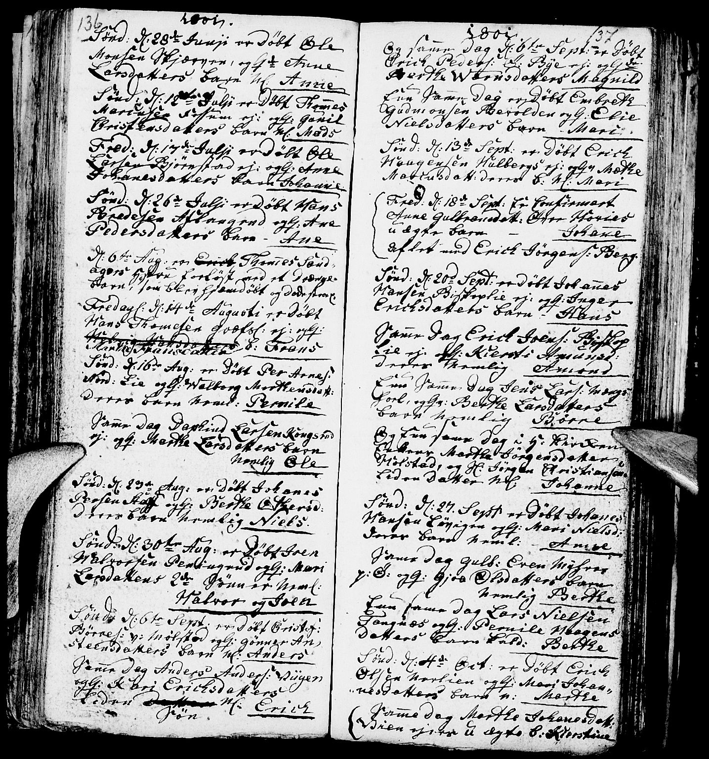 Nes prestekontor, Hedmark, AV/SAH-PREST-020/L/La/L0002: Parish register (copy) no. 2, 1785-1813, p. 136-137