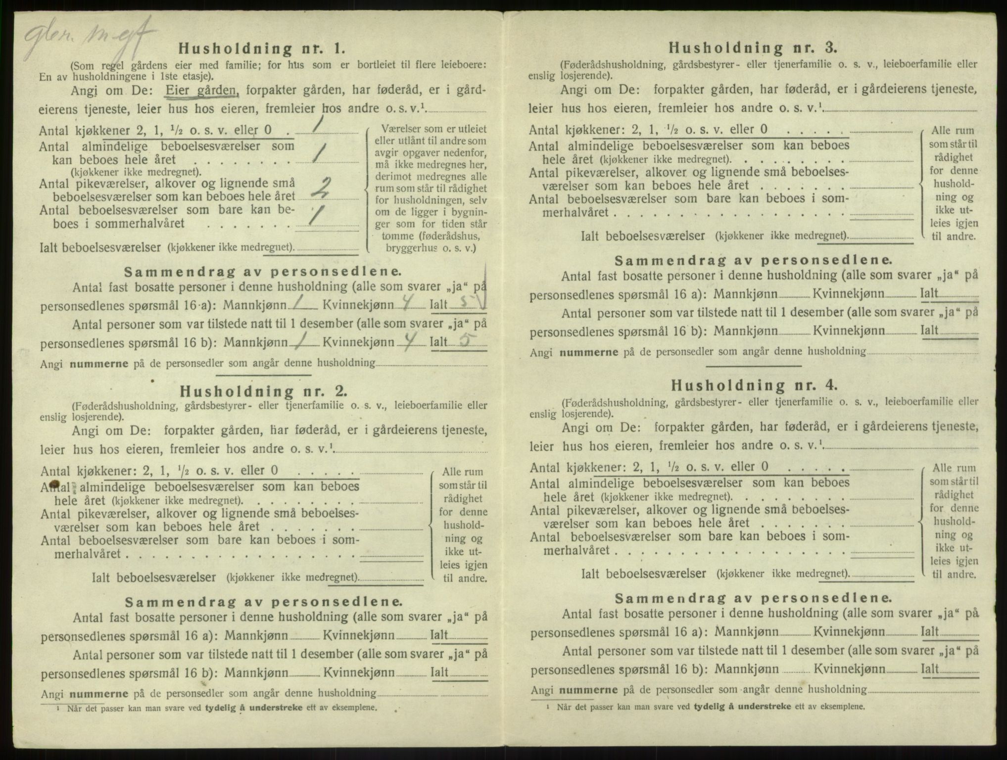 SAB, 1920 census for Vevring, 1920, p. 71