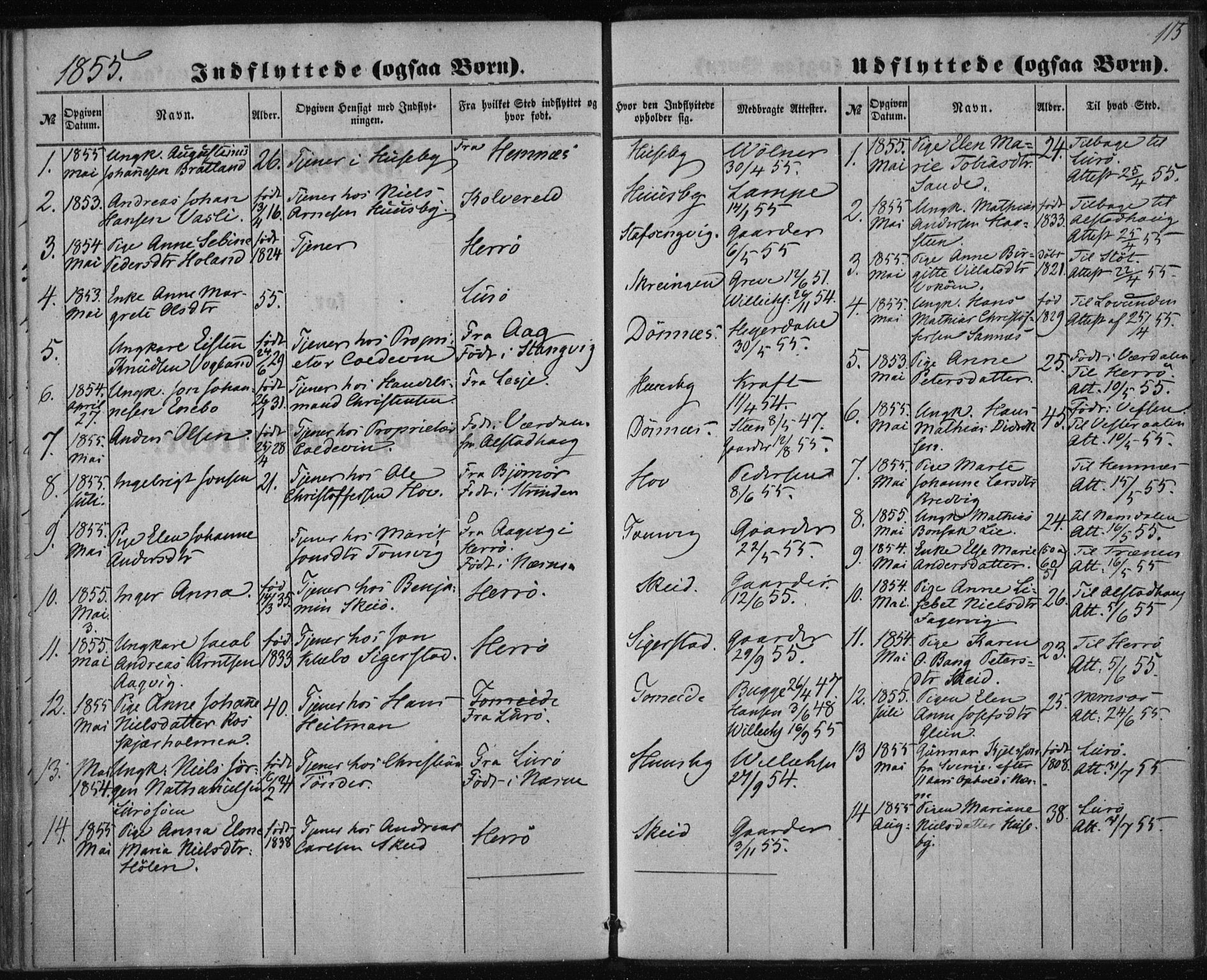 Ministerialprotokoller, klokkerbøker og fødselsregistre - Nordland, SAT/A-1459/835/L0523: Parish register (official) no. 835A01, 1855-1865, p. 115