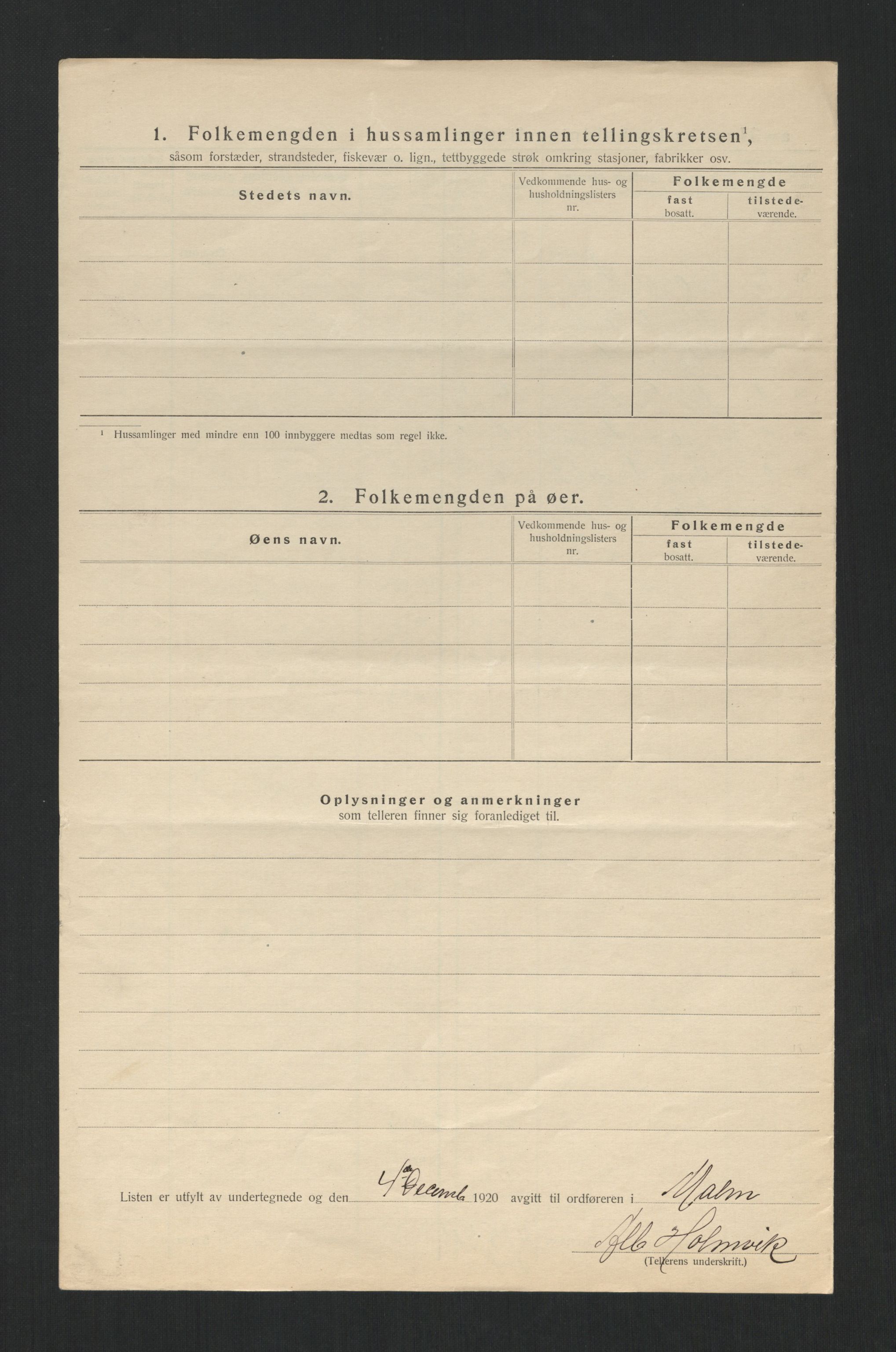 SAT, 1920 census for Malm, 1920, p. 12