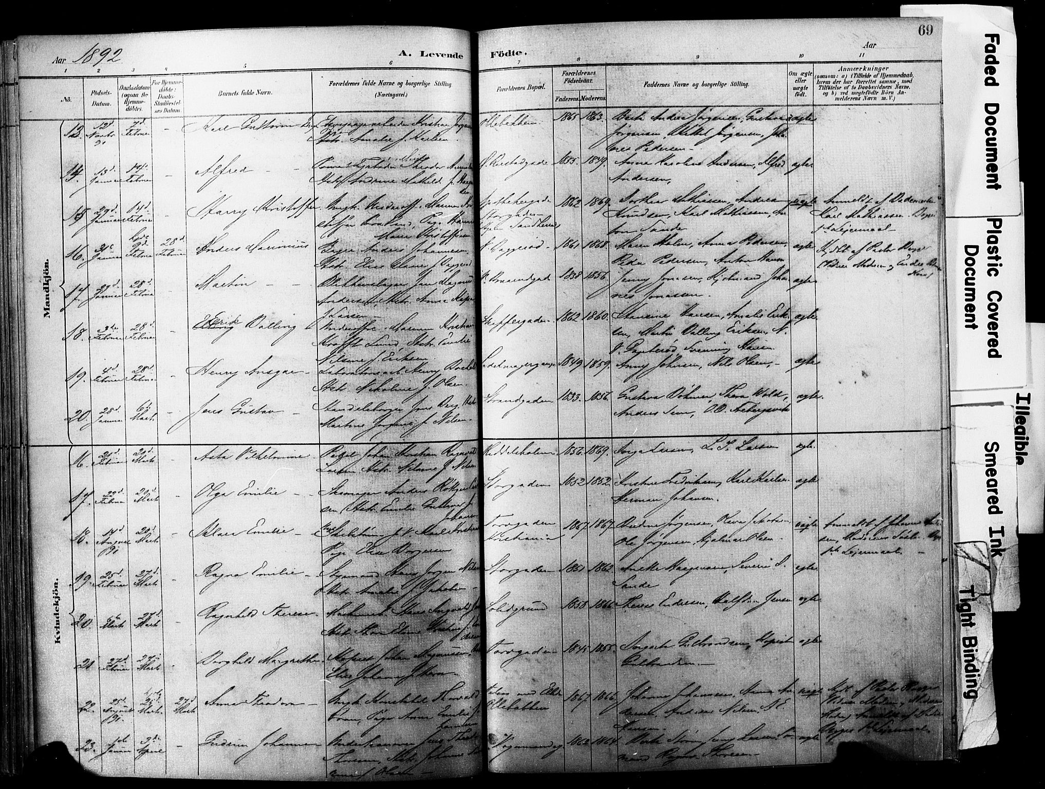 Horten kirkebøker, SAKO/A-348/F/Fa/L0004: Parish register (official) no. 4, 1888-1895, p. 69