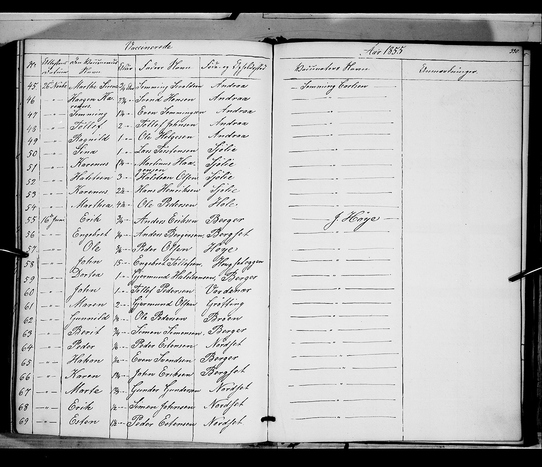 Rendalen prestekontor, SAH/PREST-054/H/Ha/Haa/L0005: Parish register (official) no. 5, 1853-1866, p. 330