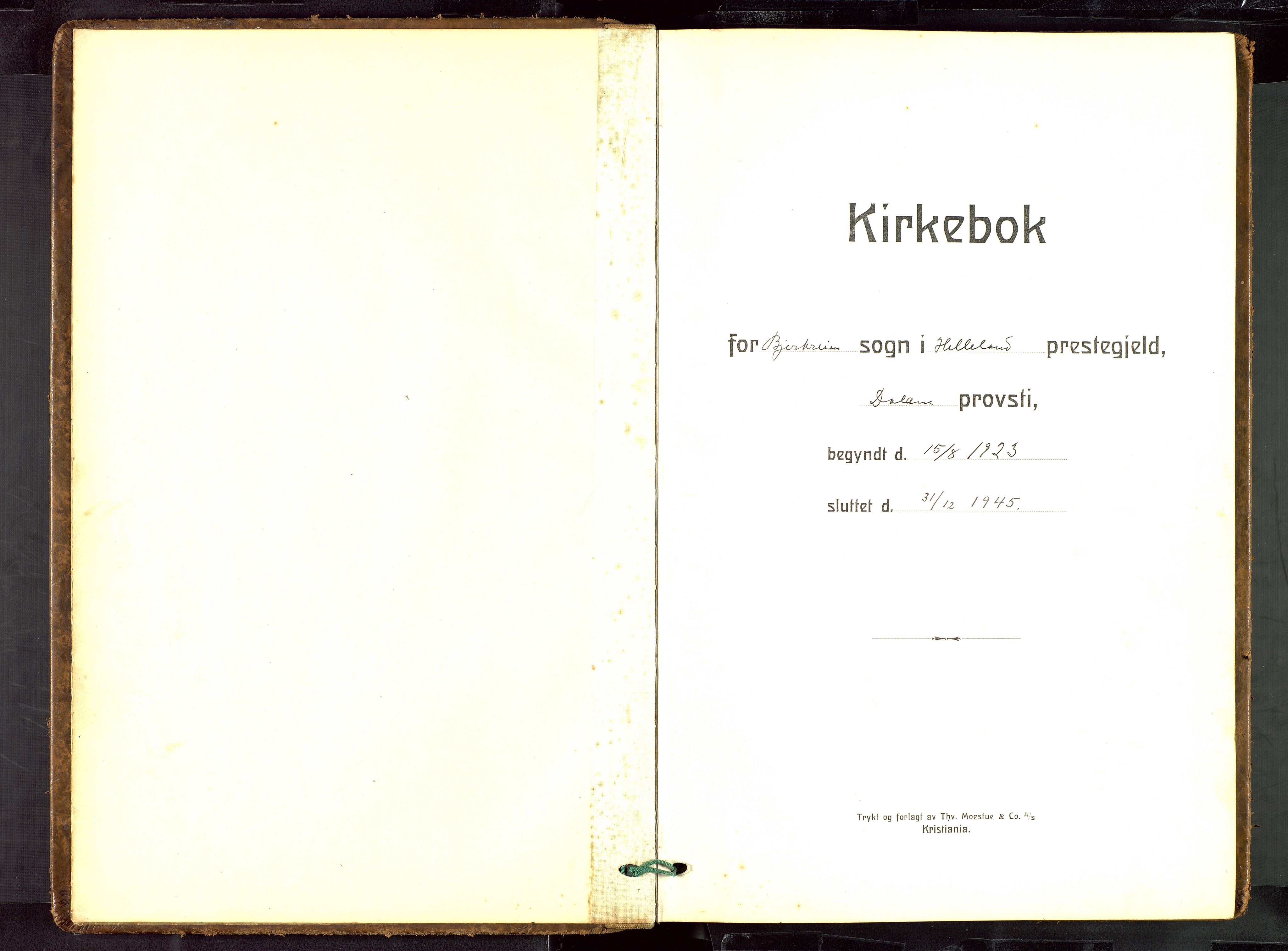 Helleland sokneprestkontor, SAST/A-101810: Parish register (copy) no. B 7, 1923-1945