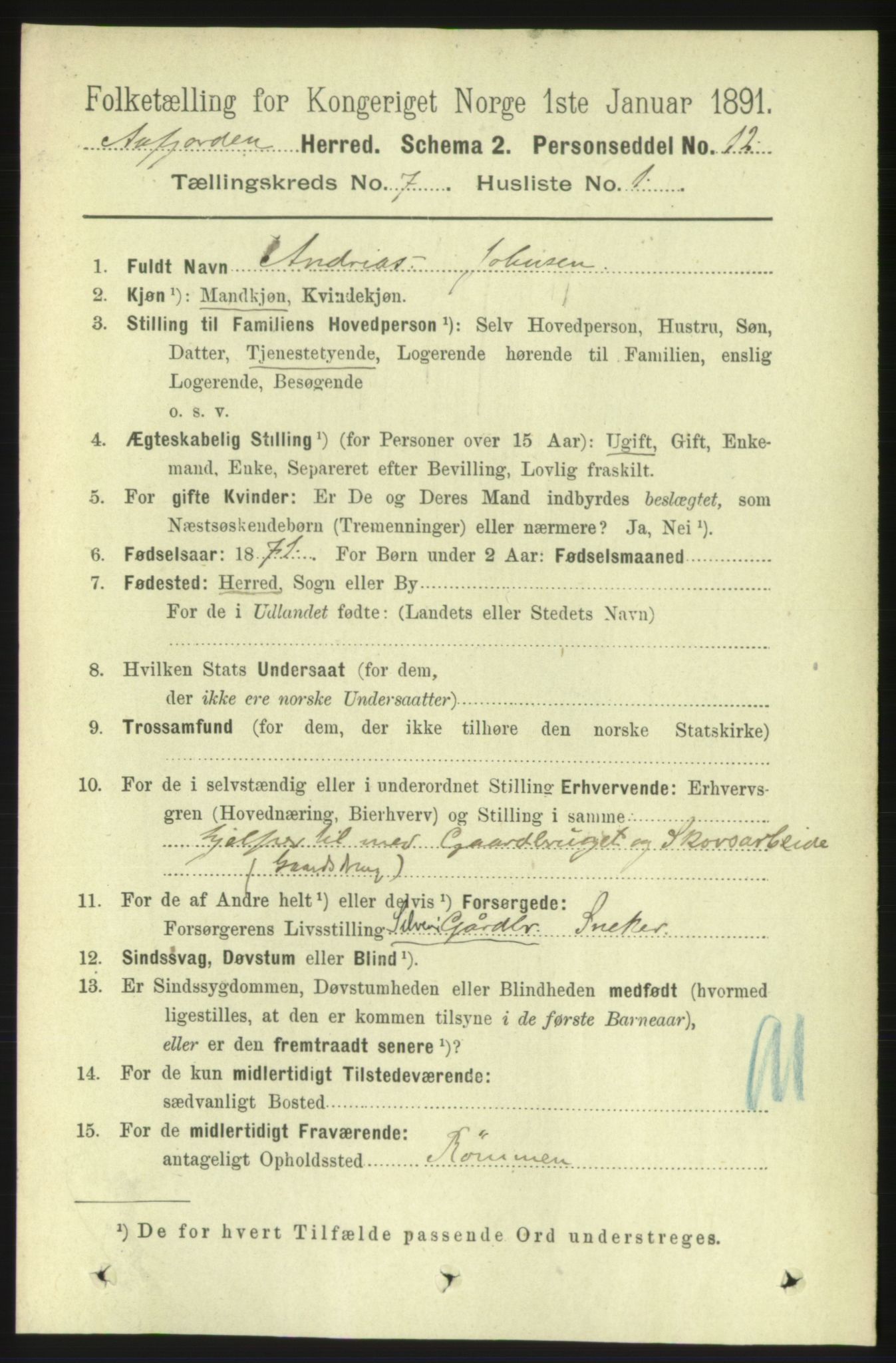 RA, 1891 census for 1630 Åfjord, 1891, p. 1717