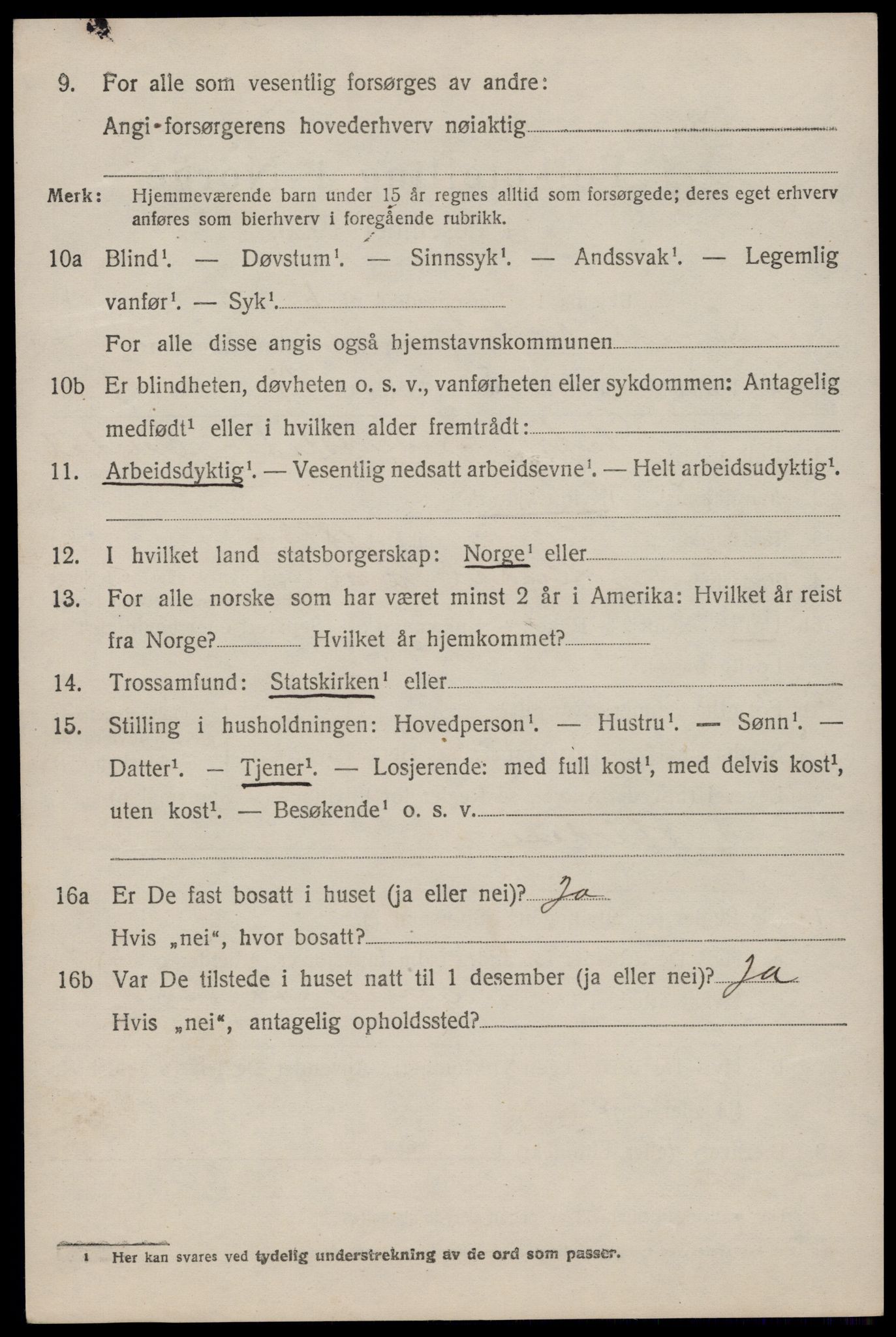 SAST, 1920 census for Sokndal, 1920, p. 4204