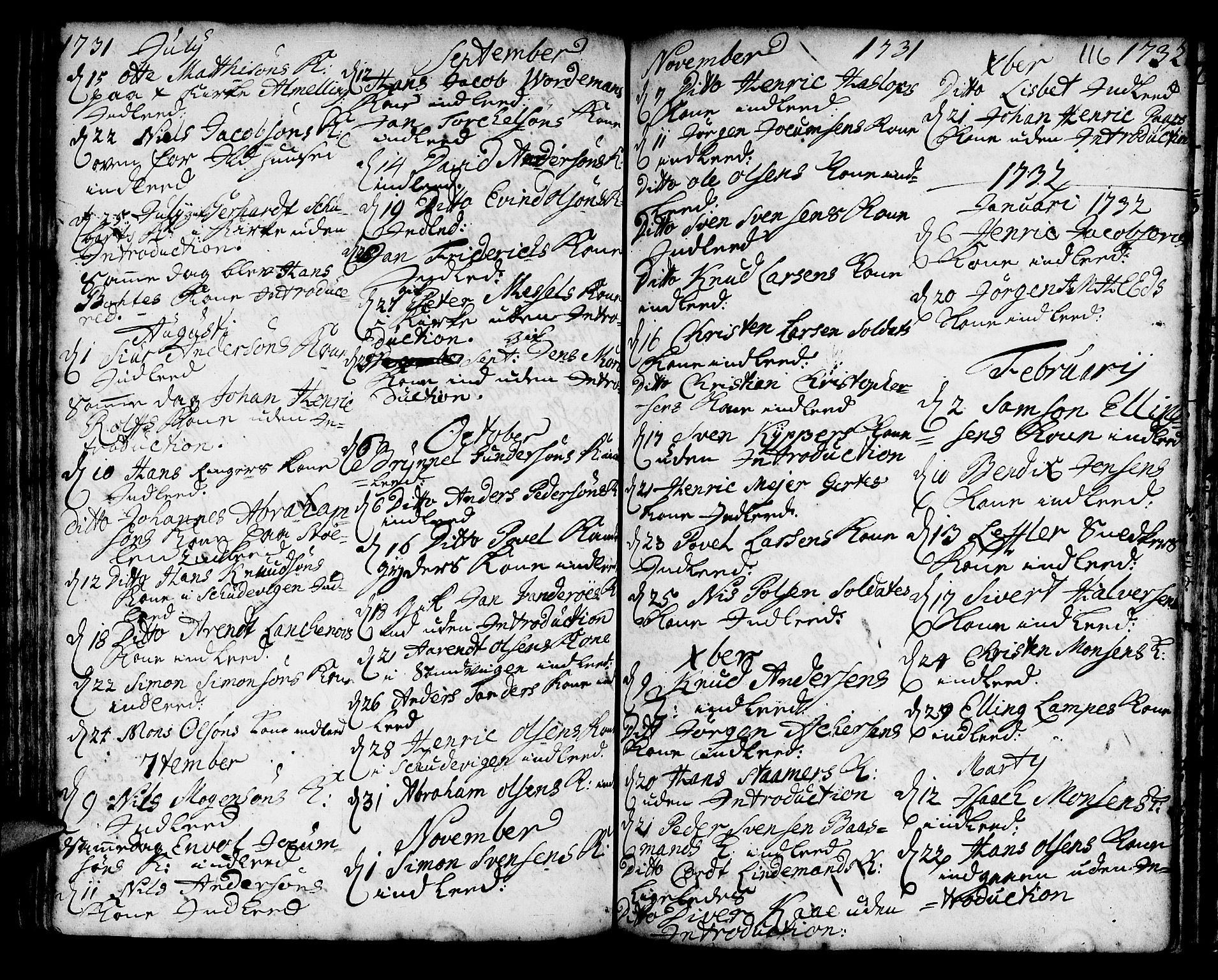 Korskirken sokneprestembete, SAB/A-76101/H/Haa/L0008: Parish register (official) no. A 8, 1698-1747, p. 116