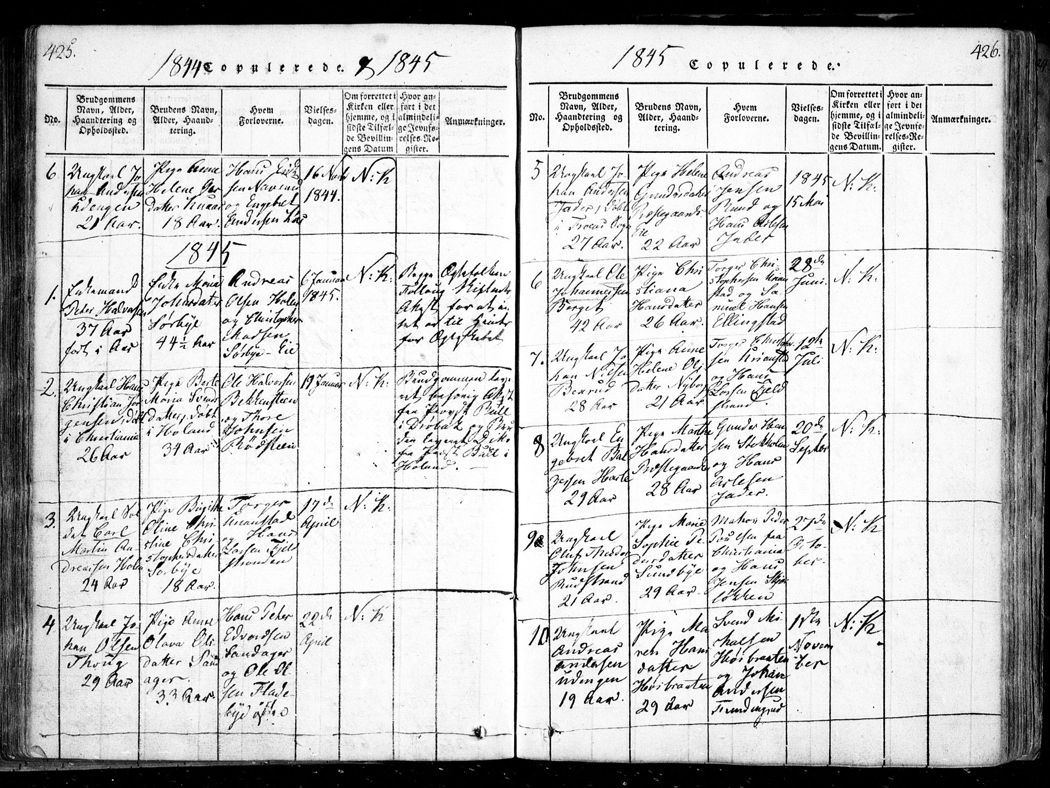 Nesodden prestekontor Kirkebøker, SAO/A-10013/F/Fa/L0006: Parish register (official) no. I 6, 1814-1847, p. 425-426