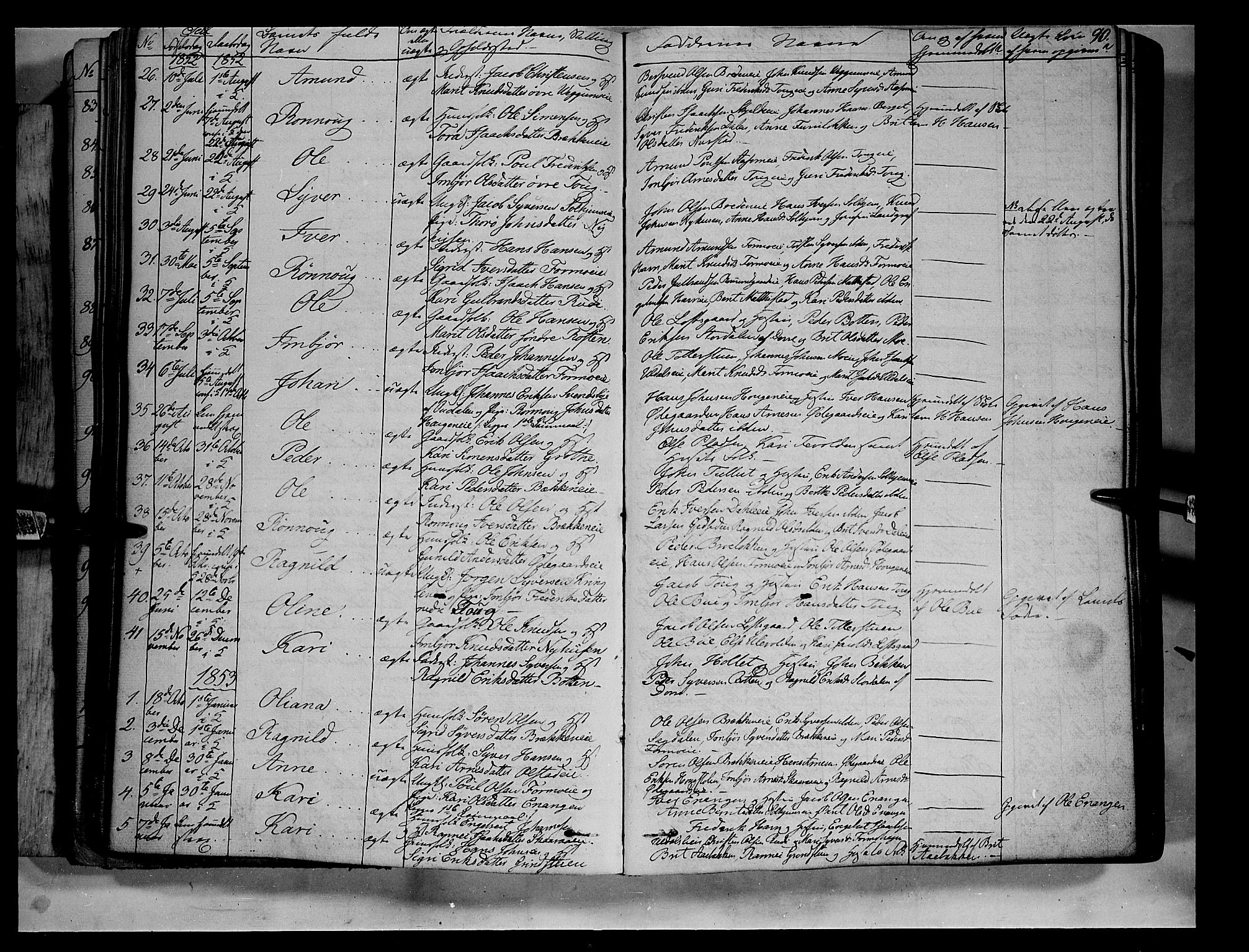 Vågå prestekontor, SAH/PREST-076/H/Ha/Haa/L0005: Parish register (official) no. 5 /3, 1842-1856, p. 90