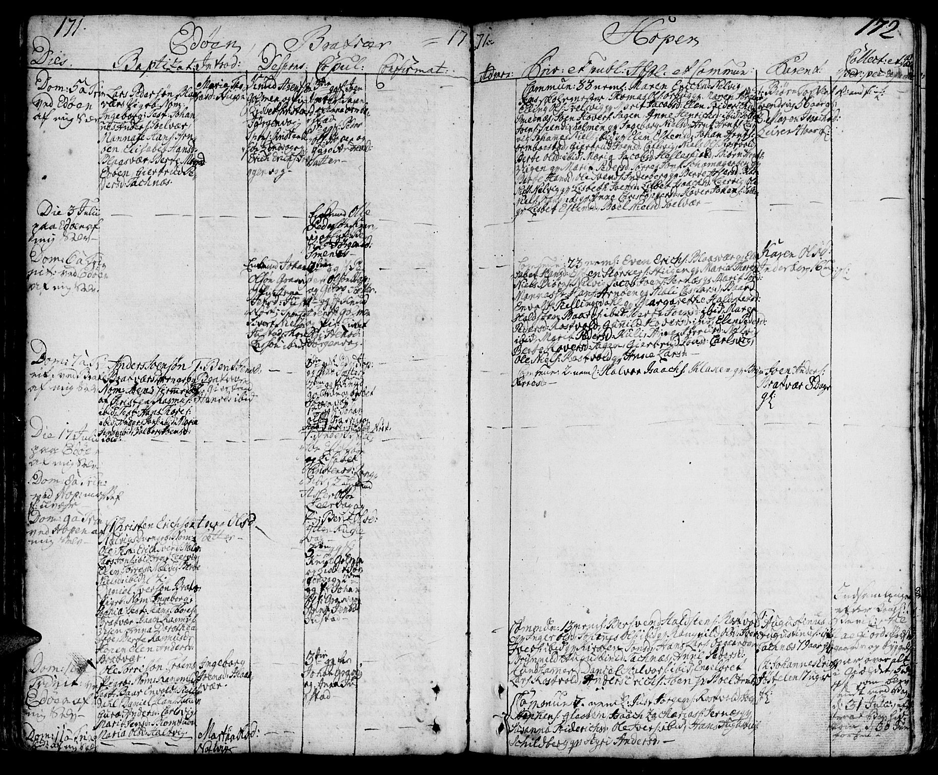 Ministerialprotokoller, klokkerbøker og fødselsregistre - Møre og Romsdal, AV/SAT-A-1454/581/L0932: Parish register (official) no. 581A02, 1767-1823, p. 171-172