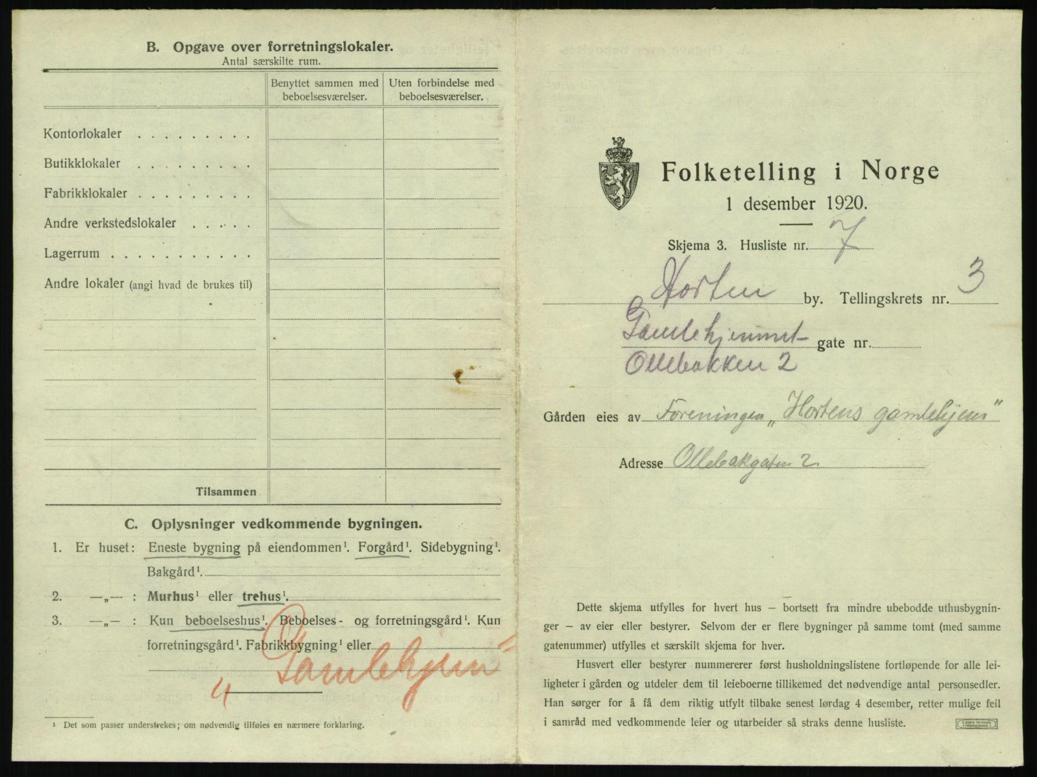 SAKO, 1920 census for Horten, 1920, p. 771