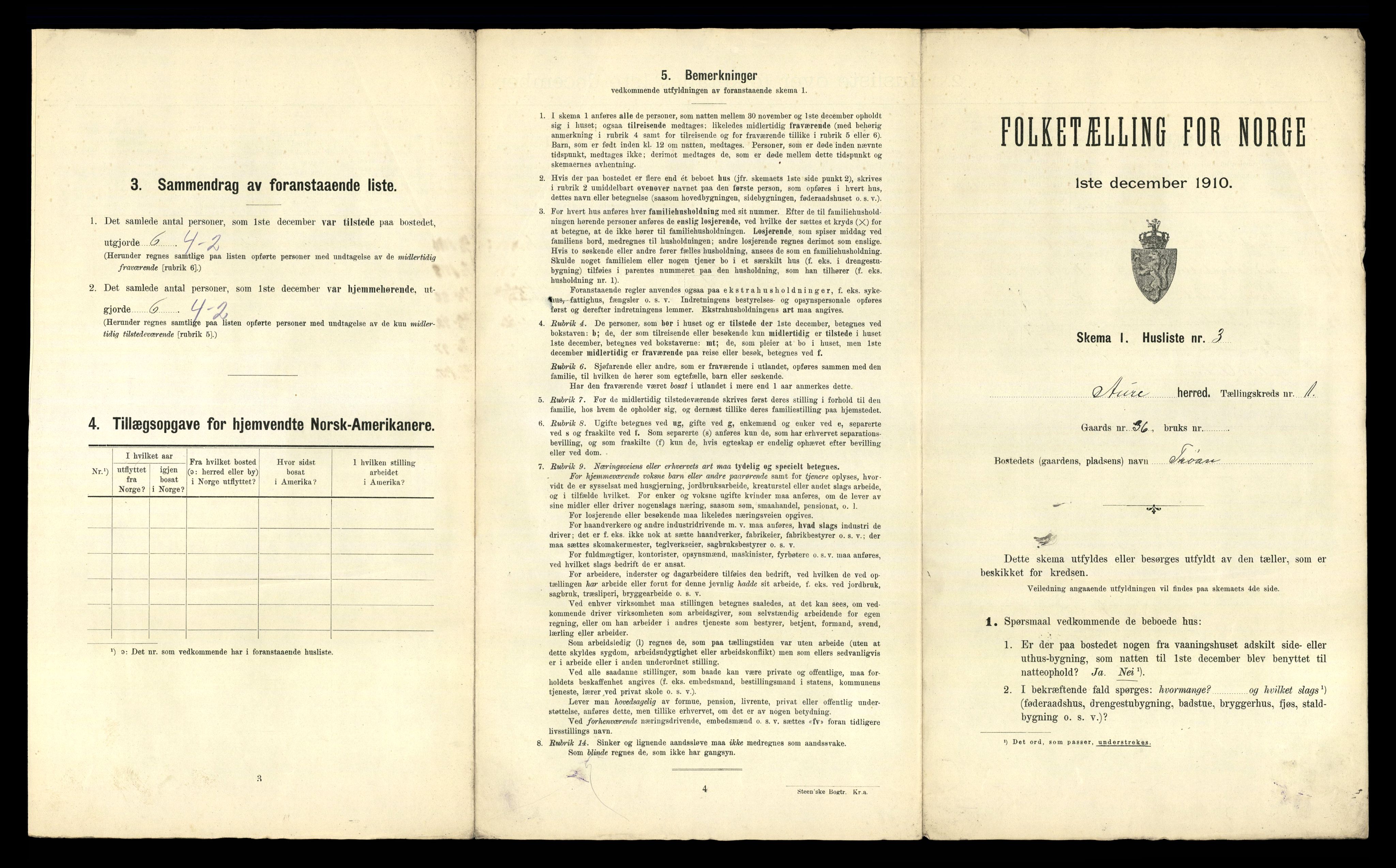 RA, 1910 census for Aure, 1910, p. 40