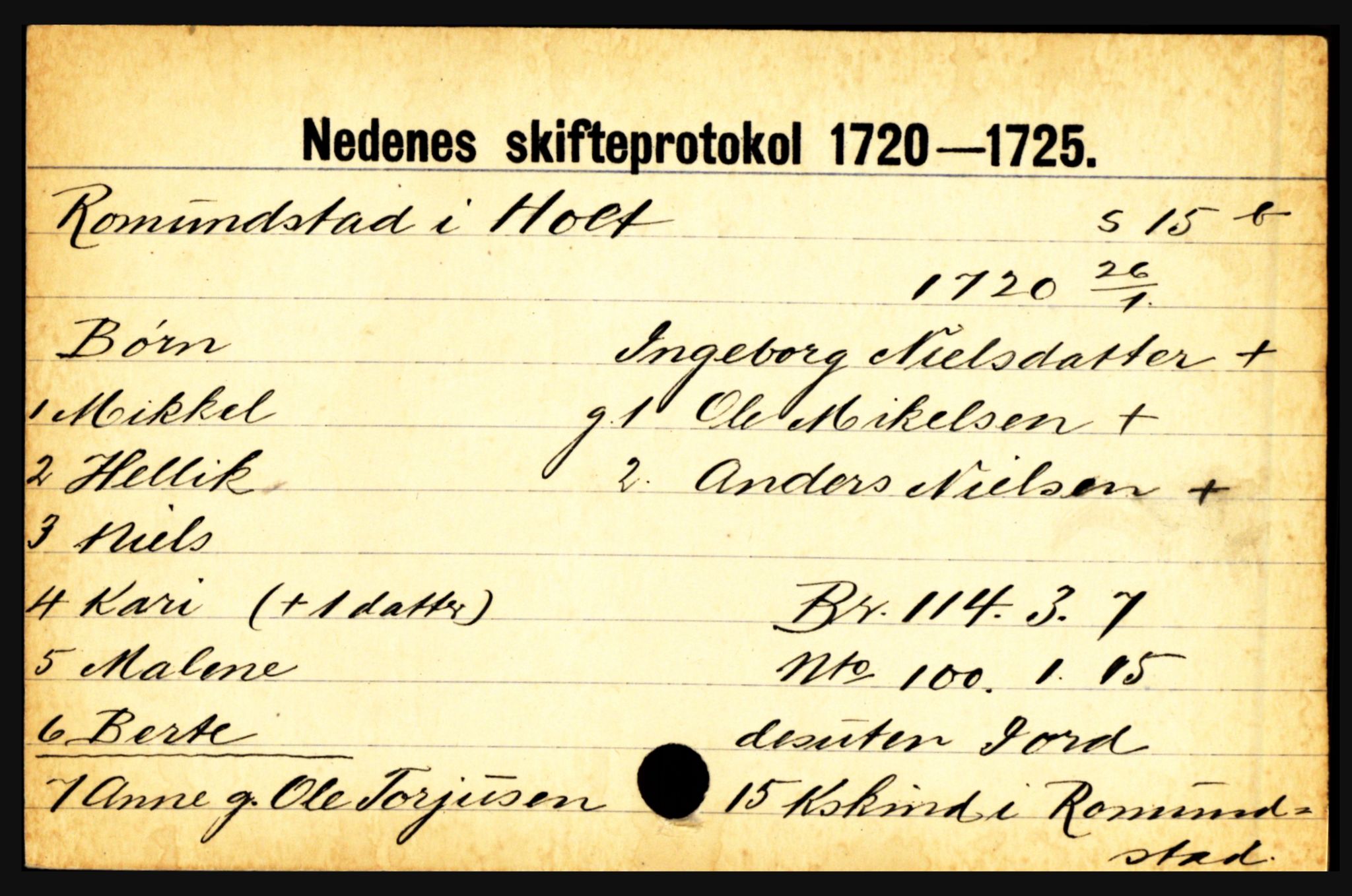 Nedenes sorenskriveri før 1824, AV/SAK-1221-0007/H, p. 24303