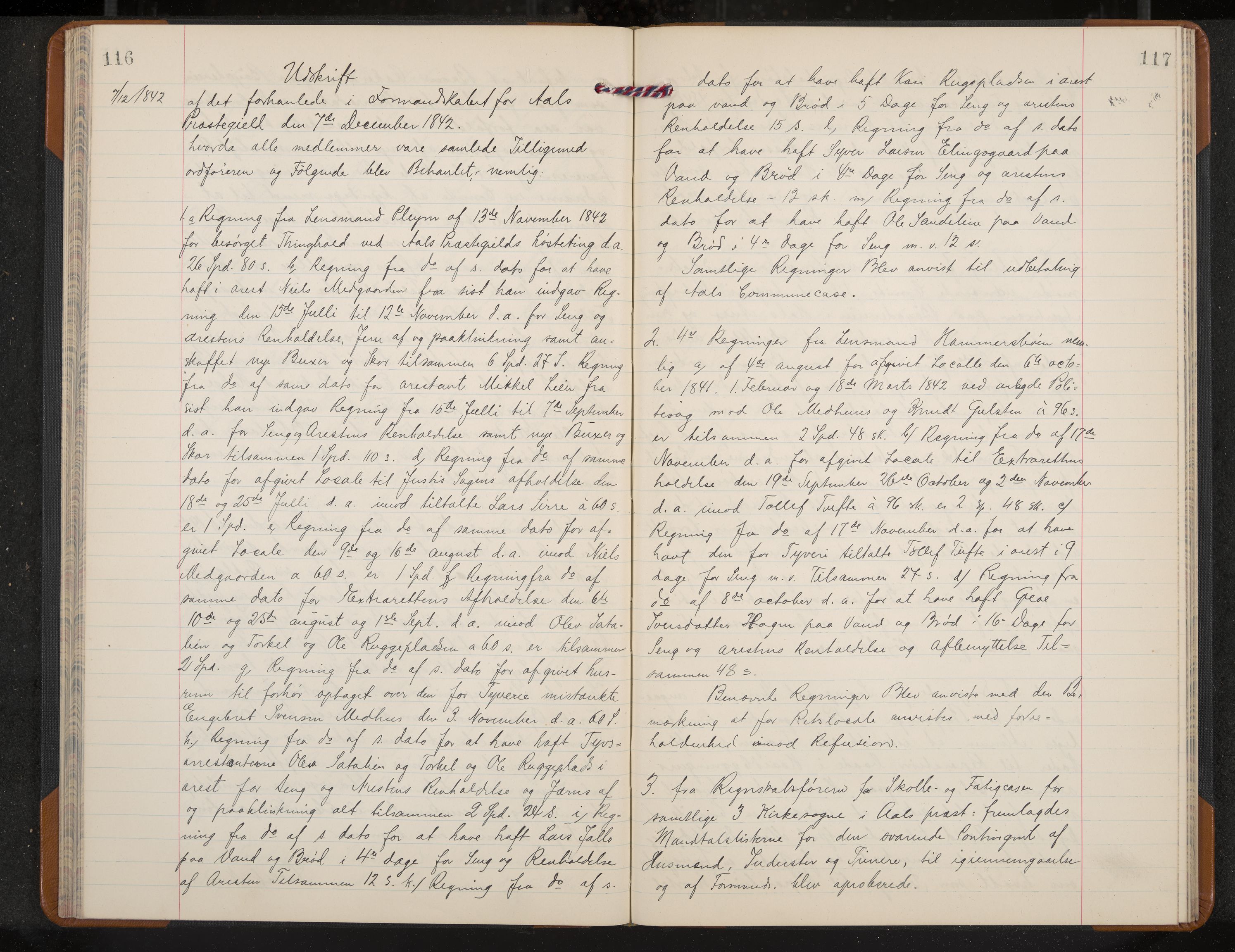 Ål formannskap og sentraladministrasjon, IKAK/0619021/A/Aa/L0001: Utskrift av møtebok, 1838-1845, p. 116-117