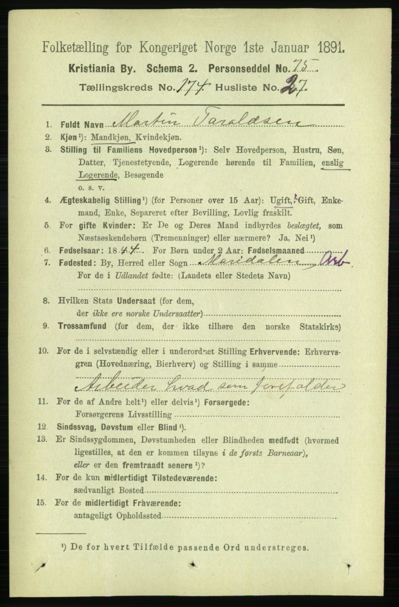 RA, 1891 census for 0301 Kristiania, 1891, p. 104647