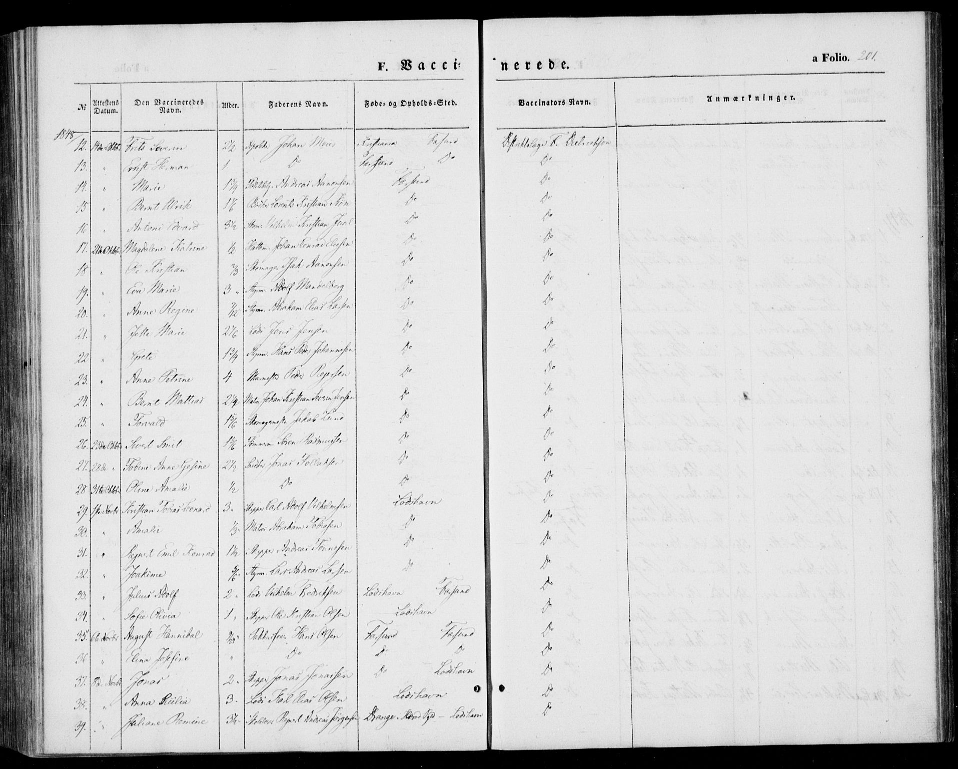 Farsund sokneprestkontor, AV/SAK-1111-0009/F/Fa/L0004: Parish register (official) no. A 4, 1847-1863, p. 201