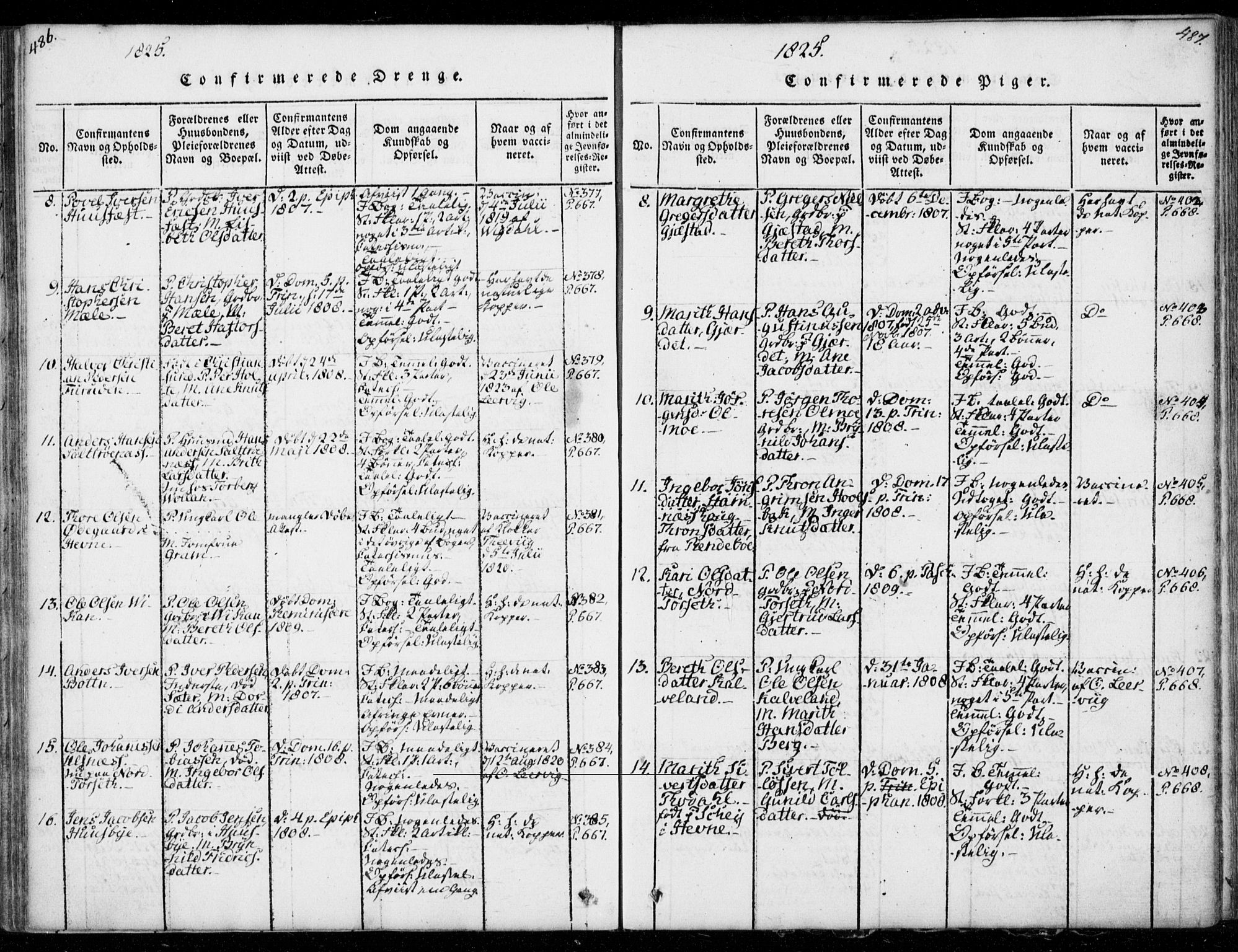 Ministerialprotokoller, klokkerbøker og fødselsregistre - Møre og Romsdal, AV/SAT-A-1454/578/L0903: Parish register (official) no. 578A02, 1819-1838, p. 486-487