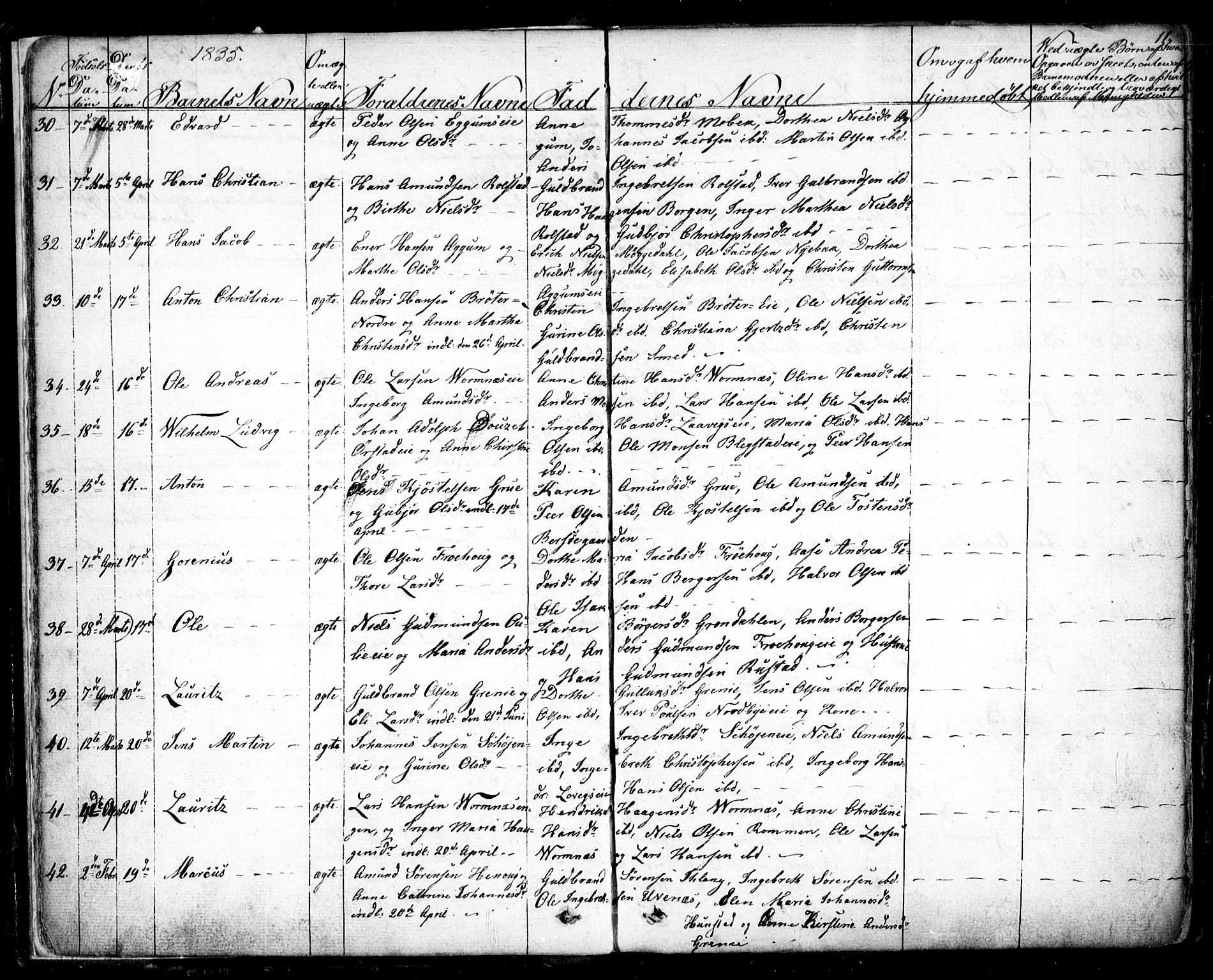 Nes prestekontor Kirkebøker, AV/SAO-A-10410/F/Fa/L0006: Parish register (official) no. I 6, 1833-1845, p. 11